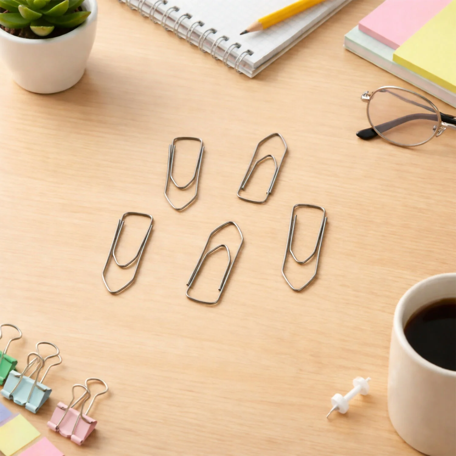 Nickel Plated Paper Clips Strong Metal Wire Clips for Office, School and Home Use (70 Pcs) - Image 4