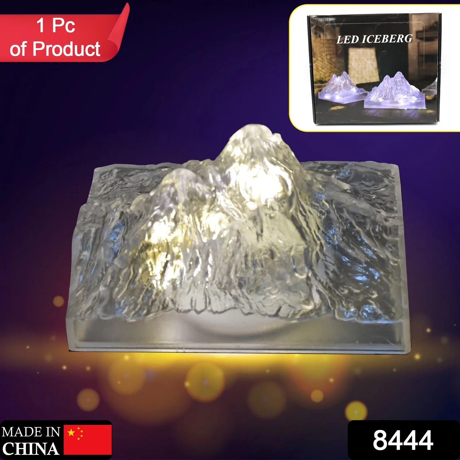 Unique Plastic Night Light: Flameless LED, Diwali (Iceberg Design, Gift) - Image 2