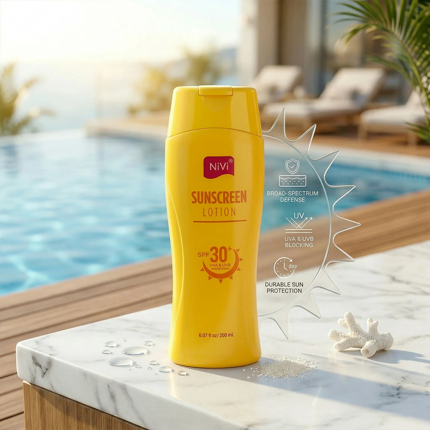 Nivi Sunscreen Lotion SPF 30 UVA UVB Protection Daily Skin Care (200 Ml) - Image 2