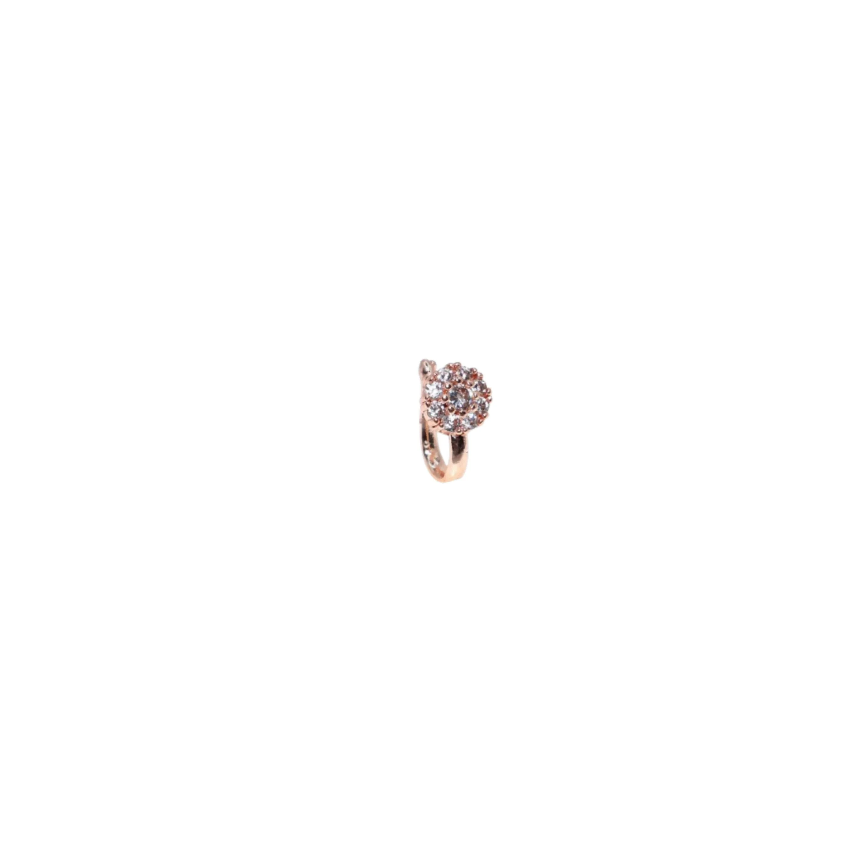Non-Pierced CZ Nath Set (Clip-On): Gold, Silver, Rose Gold Combo Pack of 2 - Image 2