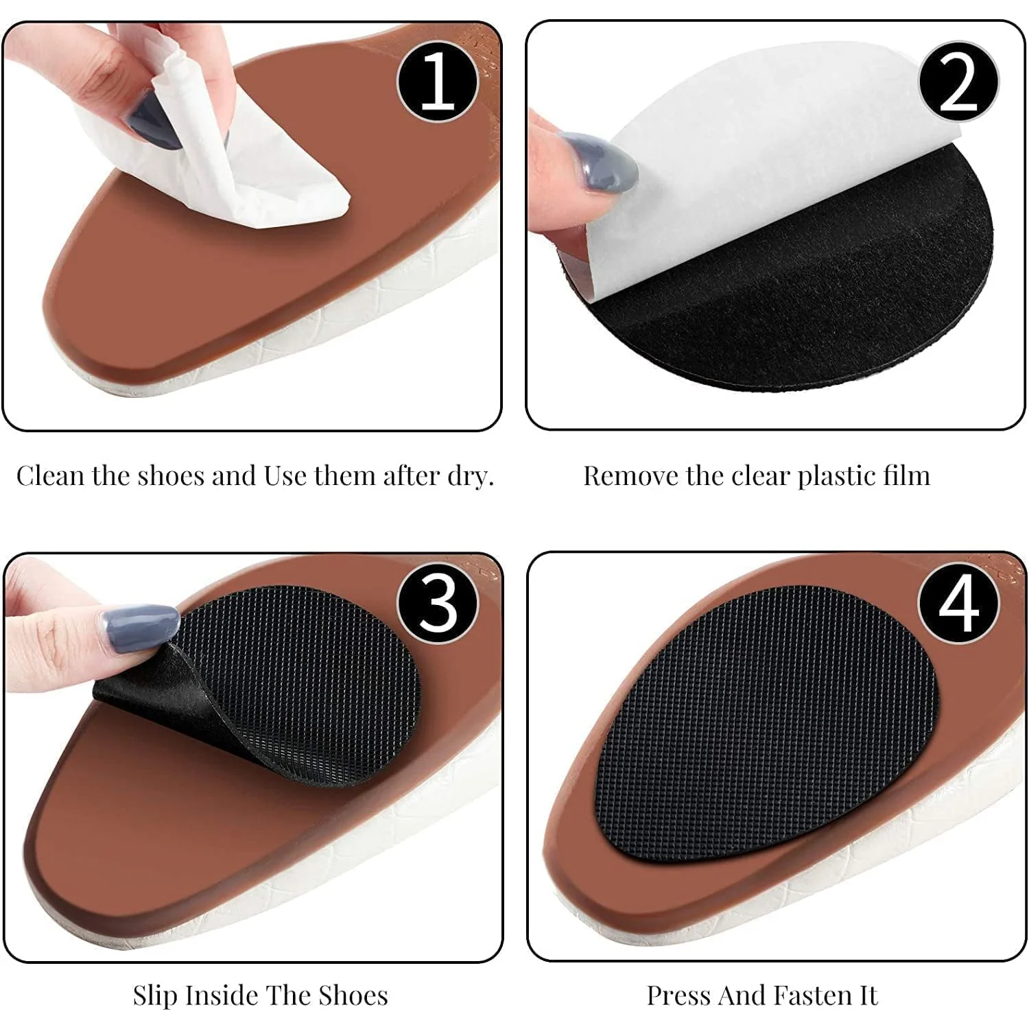 Non-Slip Shoe Pads, Rubber Shoe Sole Protector Pads, High Heels, Boots (10 Pcs Set) - Image 6