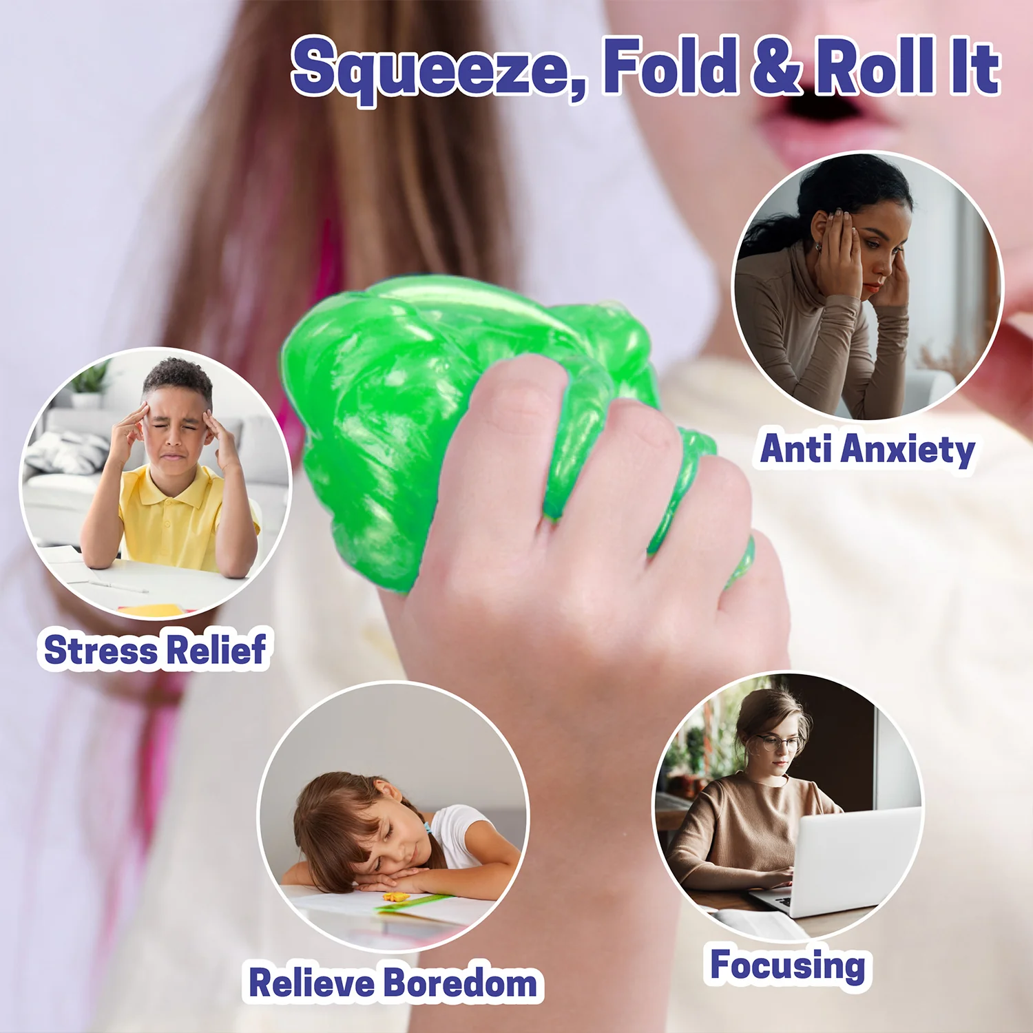 Aditi Stress-Relief Non-Toxic Squishy Multicolor Slime Toy for Kids Above 5+ (Pack of 2/100 ml) - Image 2