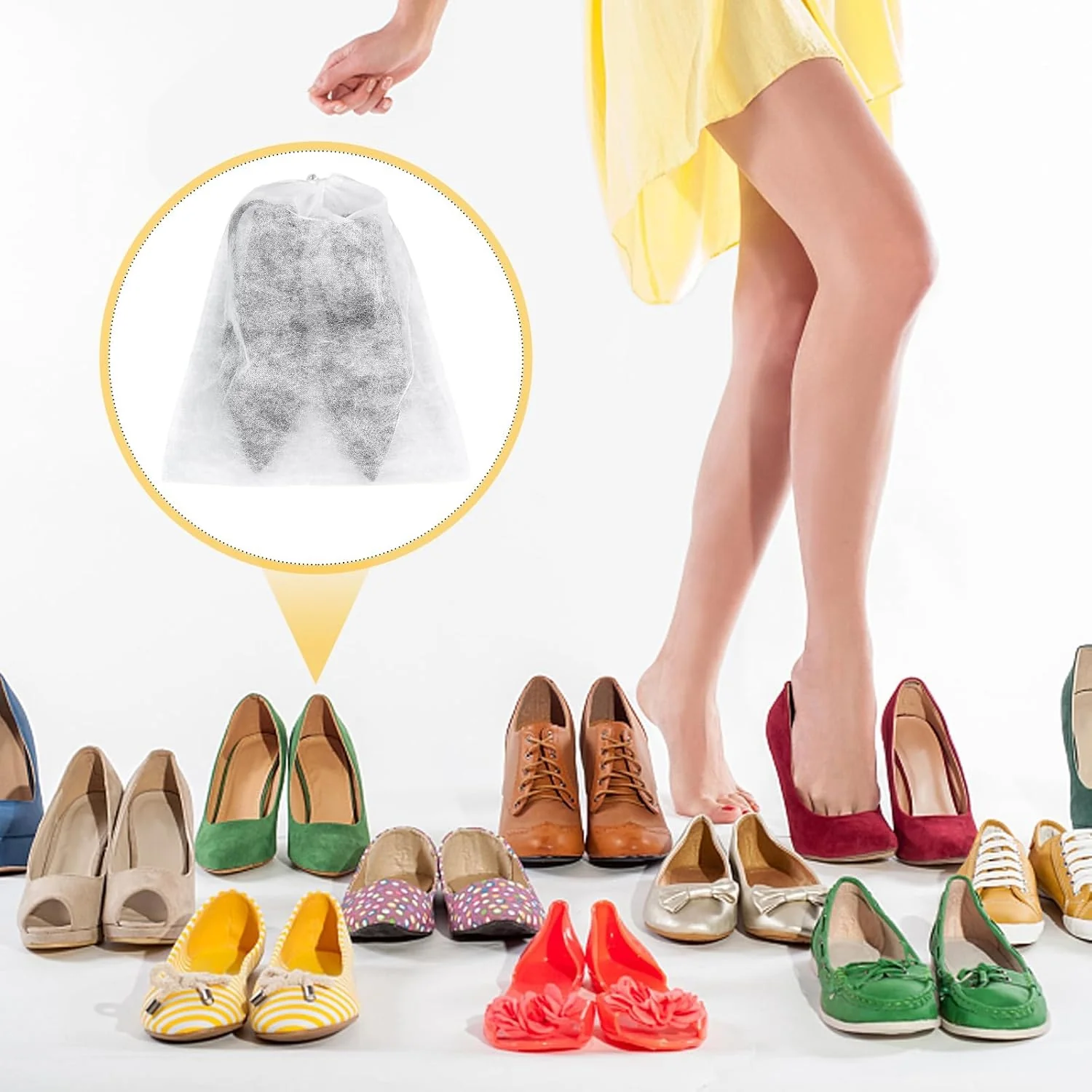 Non-Woven Drawstring Shoe Storage Bag (48 x 31 cm / 1 Pc) - Image 6