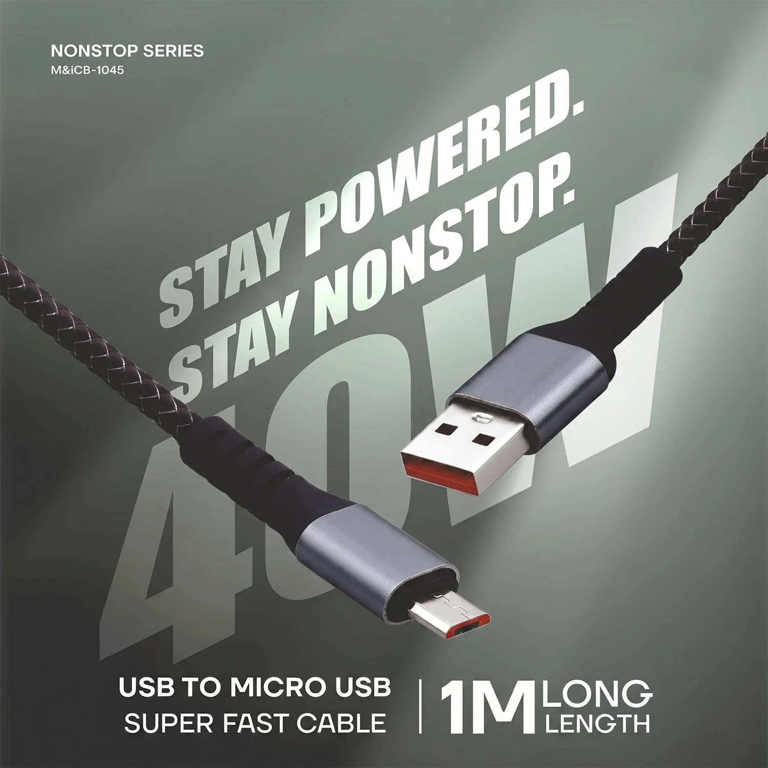 Nonstop Series 40W USB to Micro USB Super Fast Charging Cable (1 Mtr) - Image 6