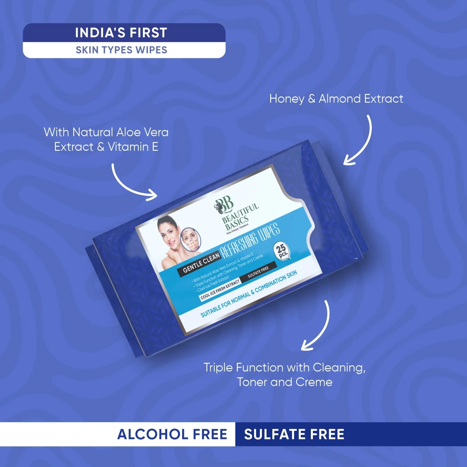 Beautiful Basics Normal & Oily Skin Face Wipes (2 Pkts x 50 Pcs Wipes) - Image 7