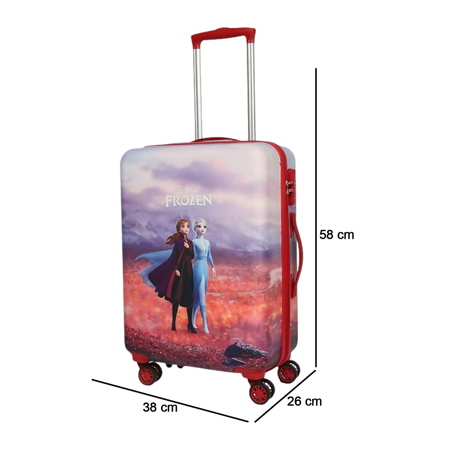 NOVEX Disney Frozen Red Travelling Kids Trolley Bags for Girls Luggage 4 Wheels ( Blue /22 Inch) - Image 6