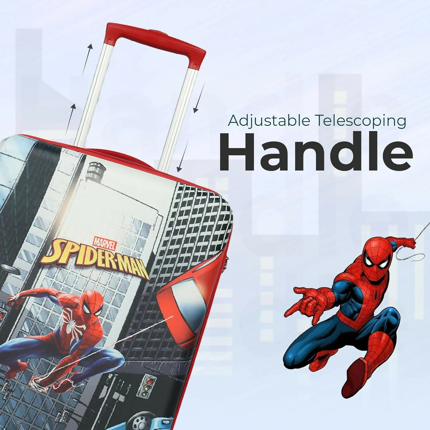 Novex Marvel Spiderman Kids Polycarbonate Trolley Bag for Boys Travel Luggage with 4 Spinner Wheel (18 Inch) - Image 3