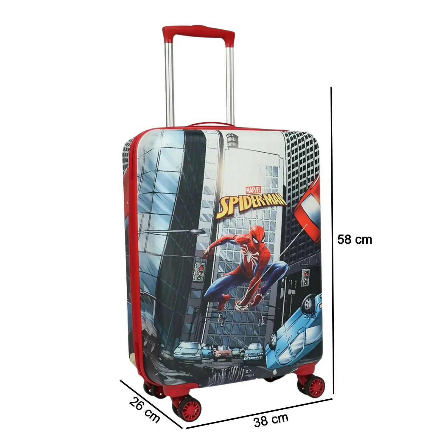 Novex Marvel Spiderman Kids Polycarbonate Trolley Bag for Boys Travel Luggage with 4 Spinner Wheel (18 Inch) - Image 7