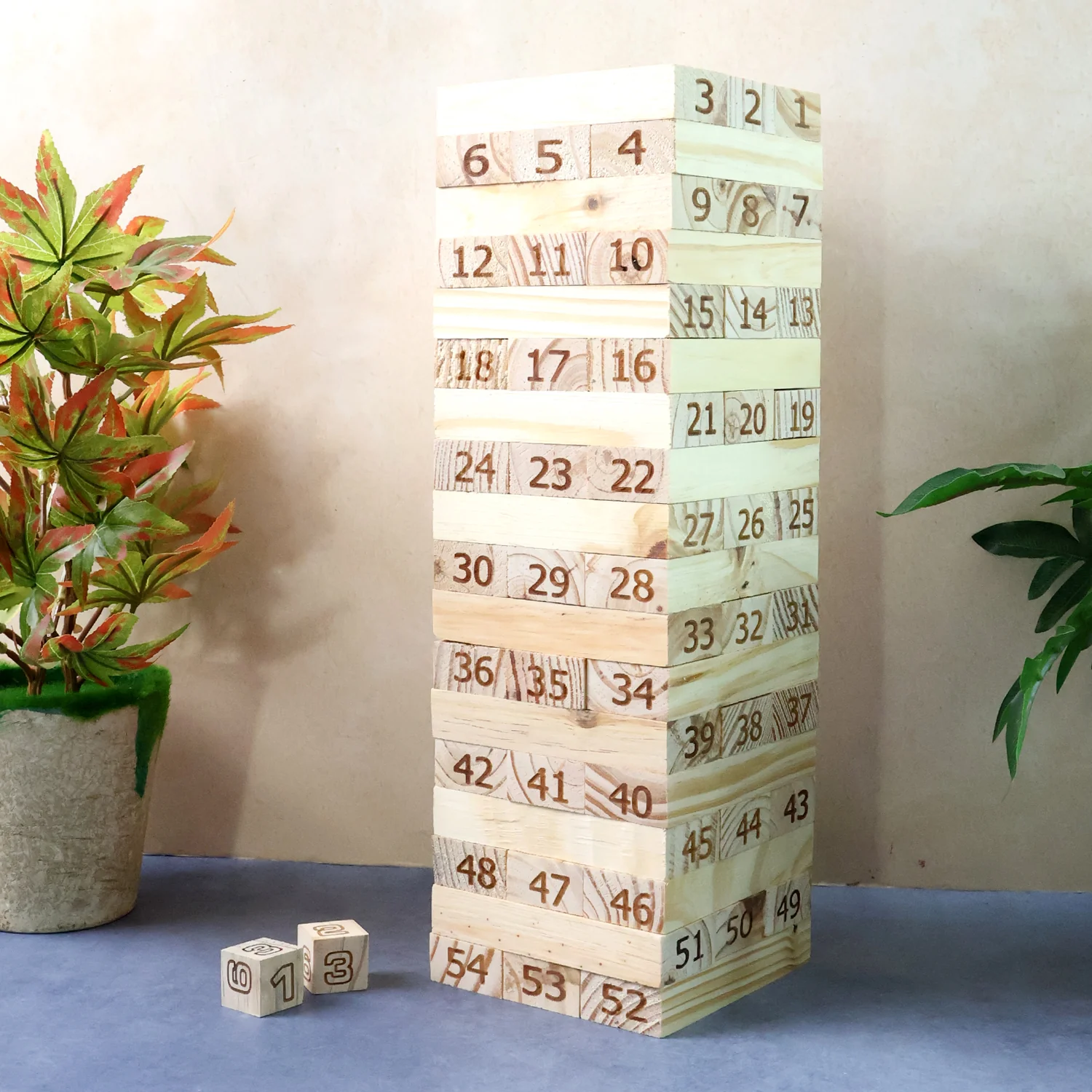 Numbered Wooden Tumbling Tower Game Set - Image 6