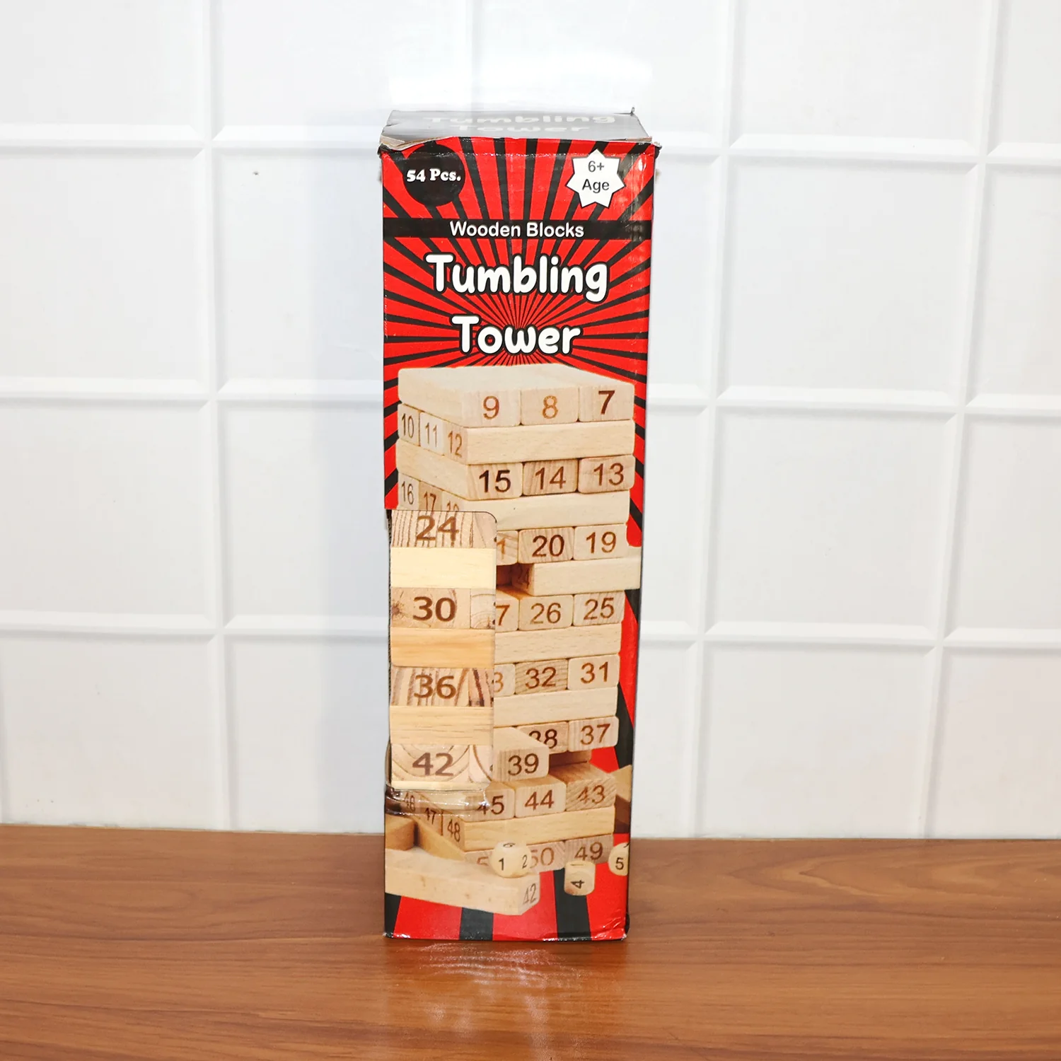 Numbered Wooden Tumbling Tower Game Set - Image 7