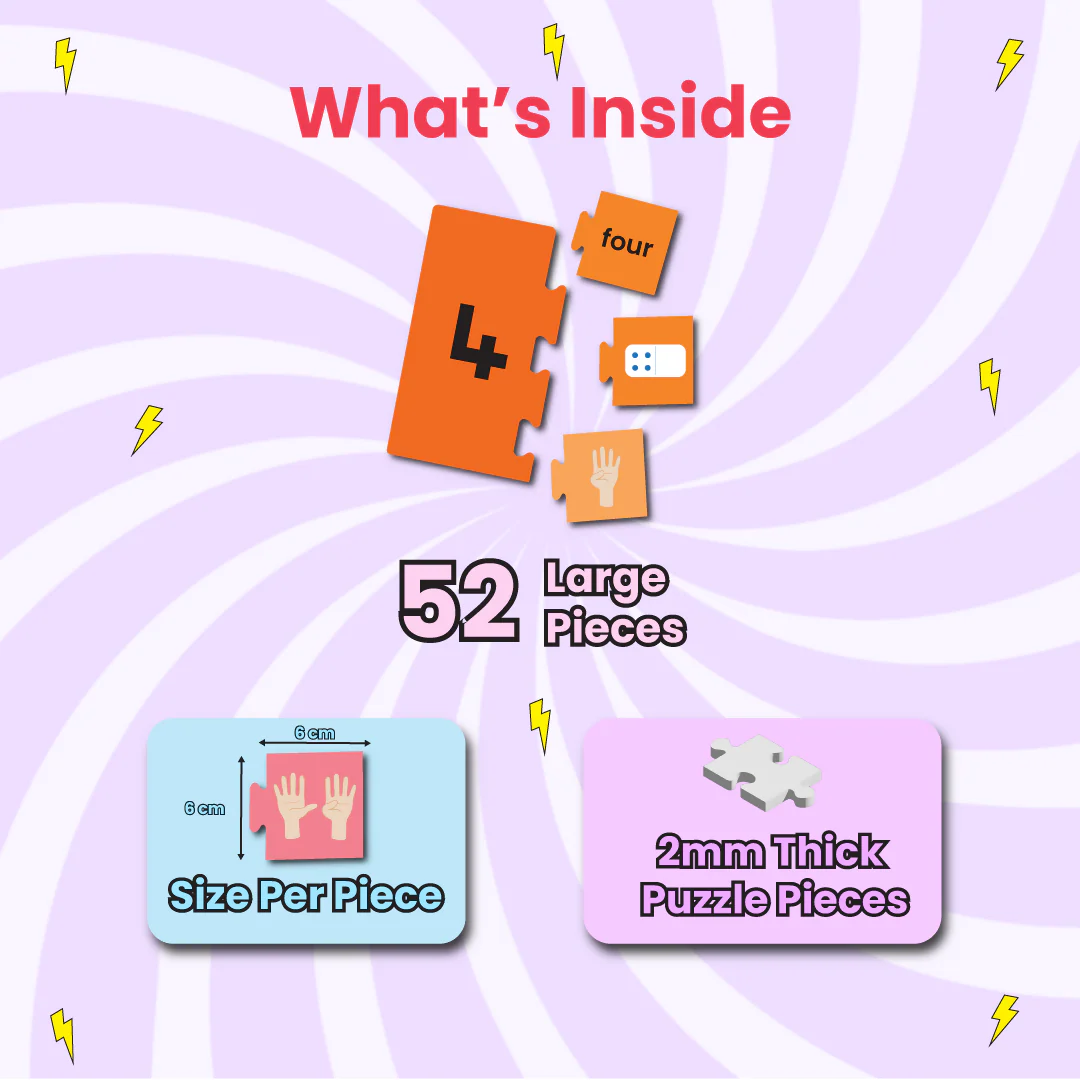 Numbers & Counting Puzzle - Ages 3+ (44 cardboard puzzle pieces) Find & Match series - Image 2