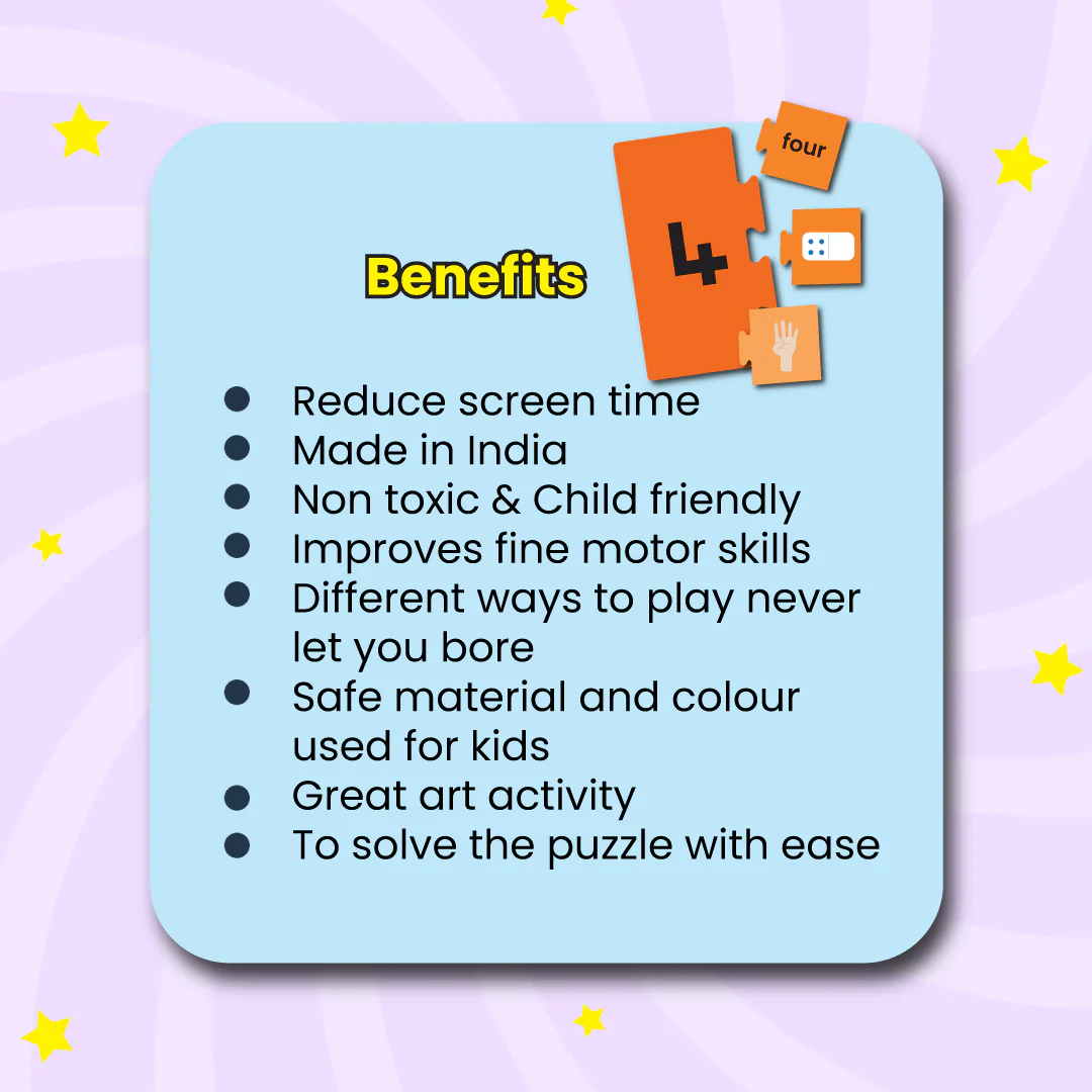 Numbers & Counting Puzzle - Ages 3+ (44 cardboard puzzle pieces) Find & Match series - Image 7