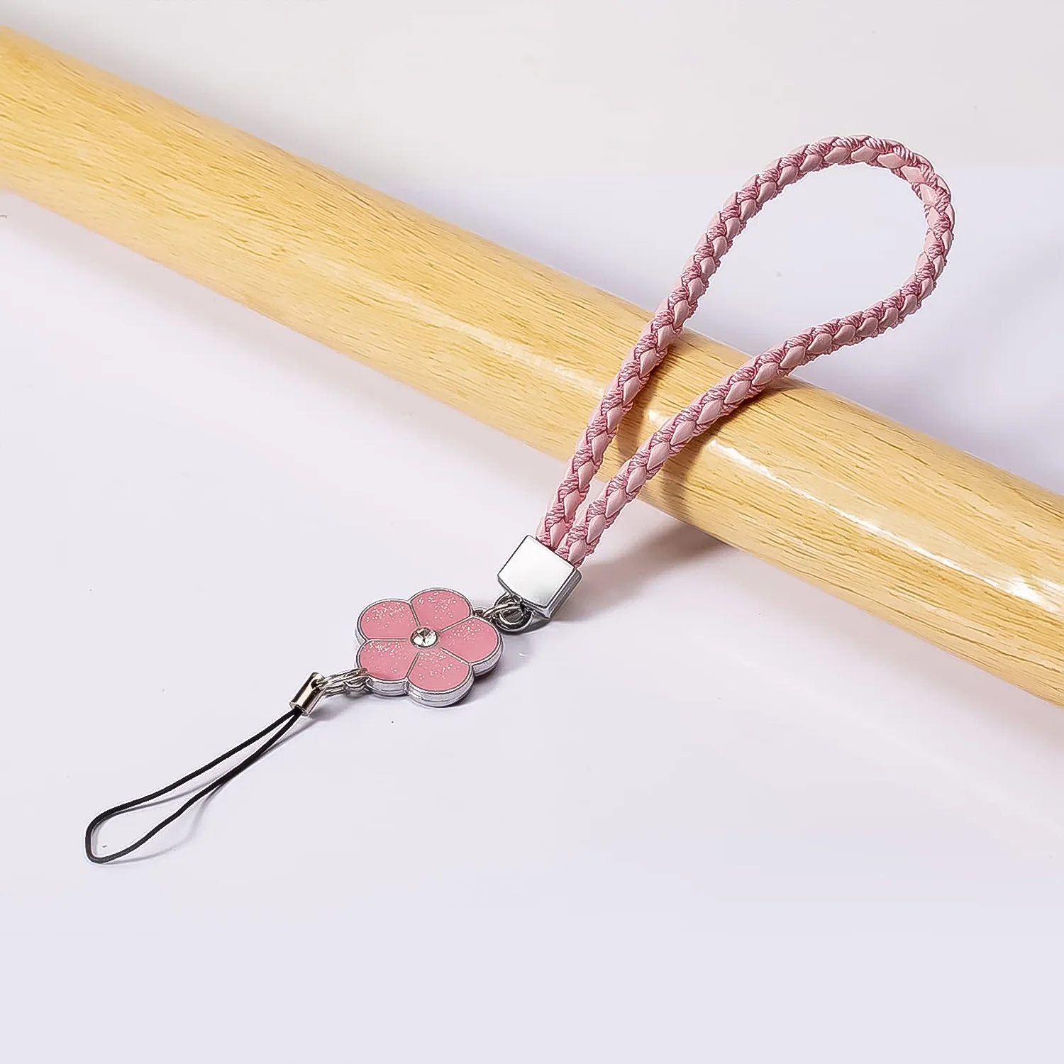 Flower Shape Metal Alloy Pendant with Braided Leather Hand Strap (1 Pc) - Image 6