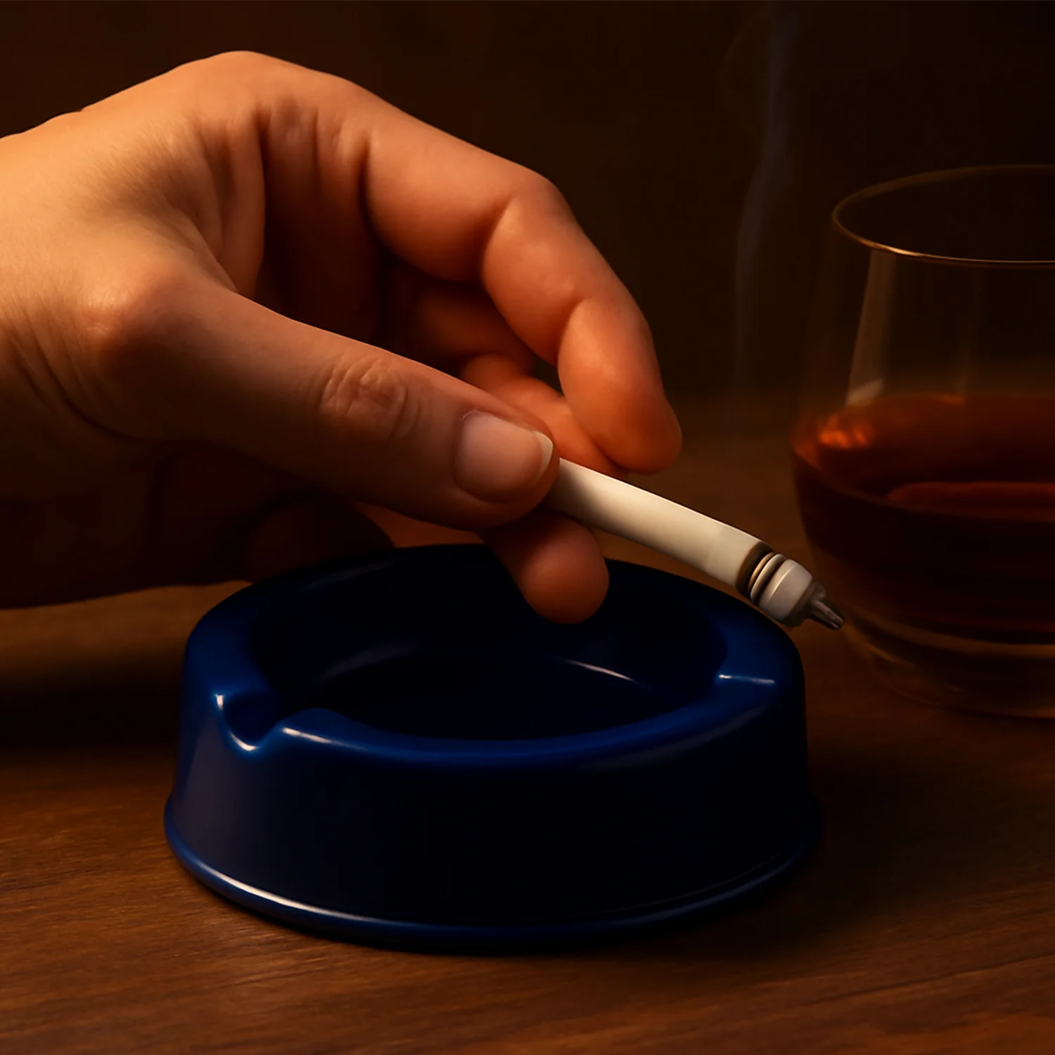Oblivion Dark Blue Plastic Ashtray (1 pc) - Image 3