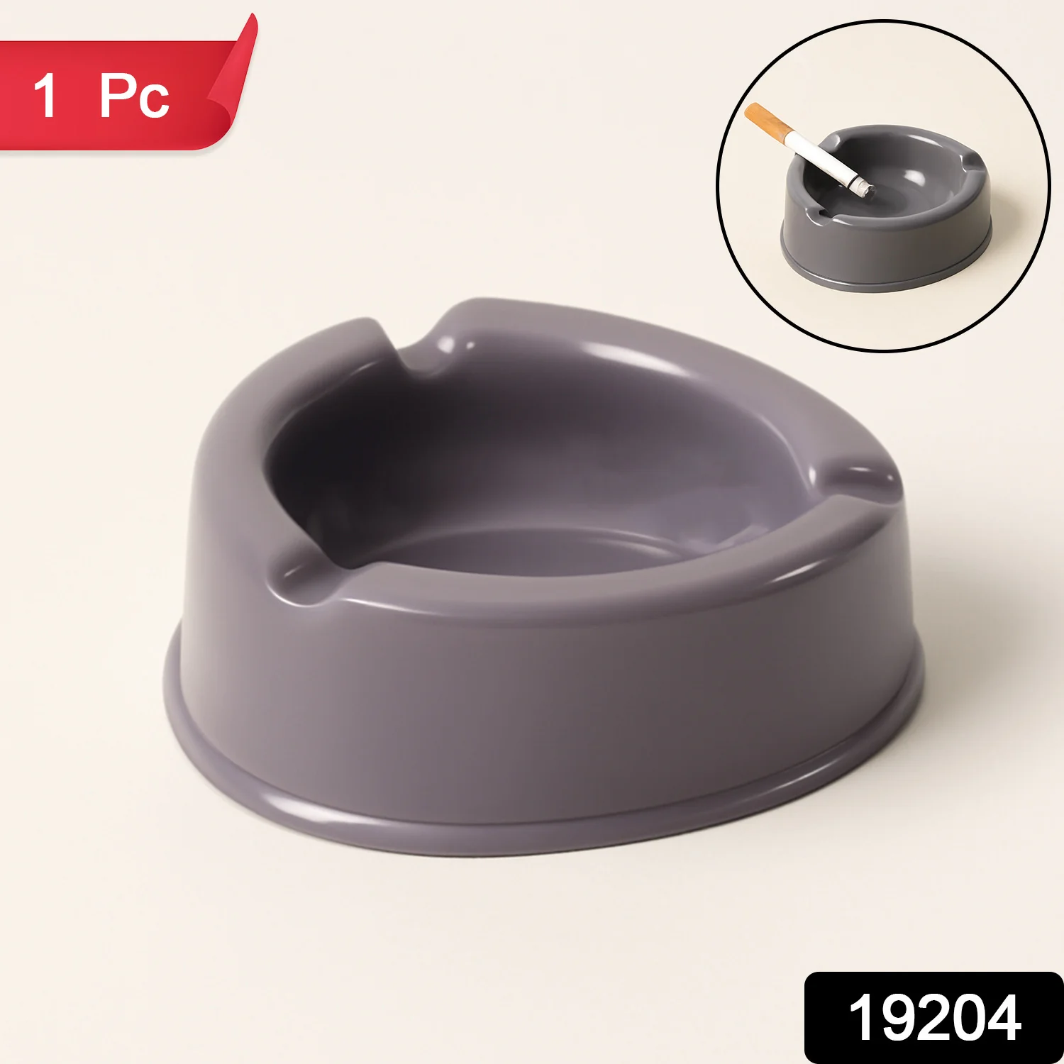 Oblivion Durable Plastic Ashtray Wide Bowl and Triple Cigarette Holder Slots (1 pc) - Image 2