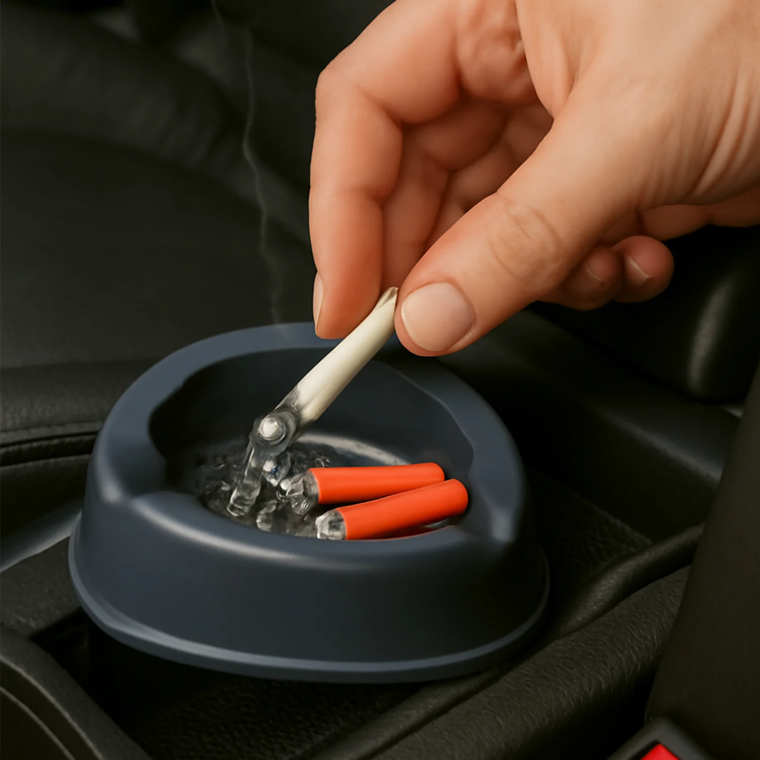 Oblivion Durable Plastic Ashtray Wide Bowl and Triple Cigarette Holder Slots (1 pc) - Image 4