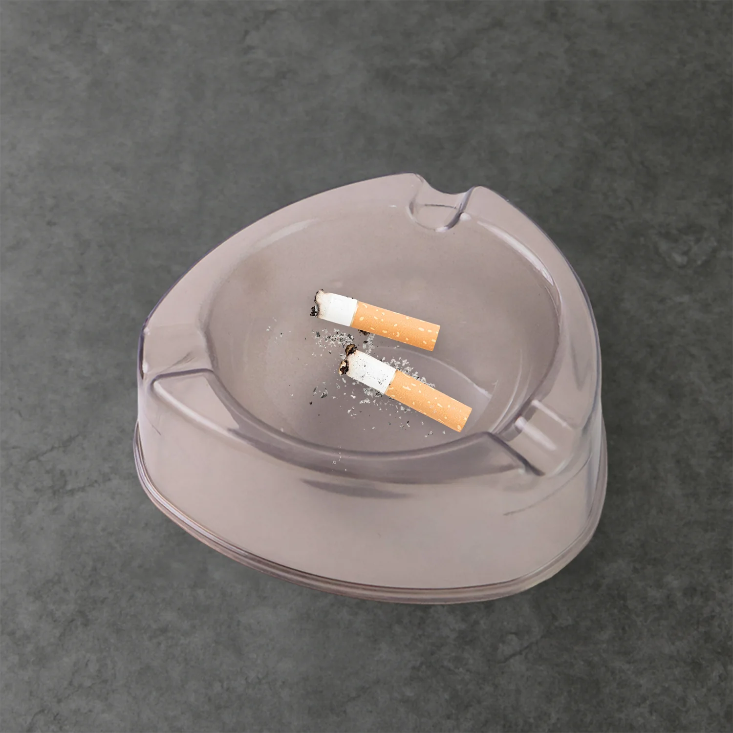 Oblivion Transparent White Ashtray with Cigarette Holder Grooves (1 Pc) - Image 4