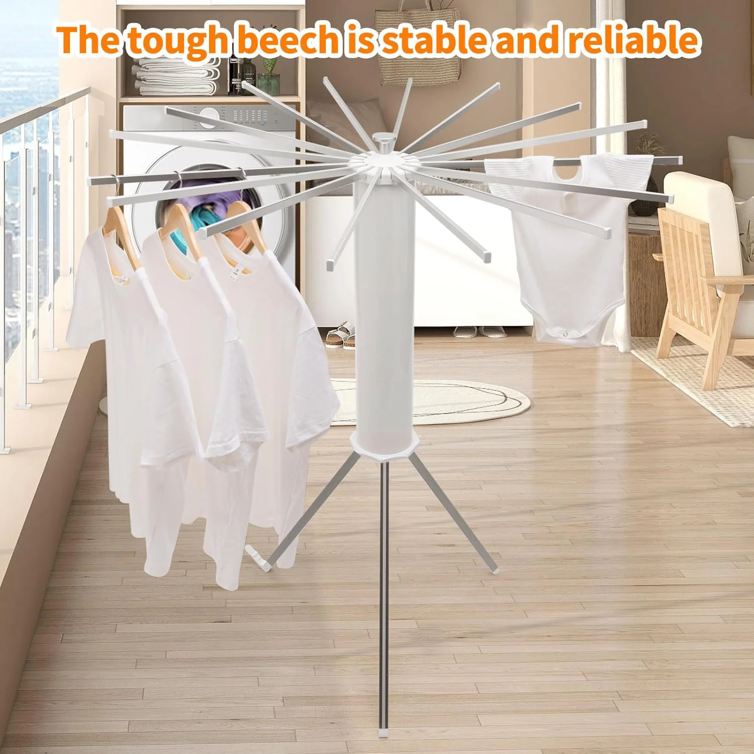 Octopus Rotating Clothes Drying Rack Stand (1 Pc) - Image 3