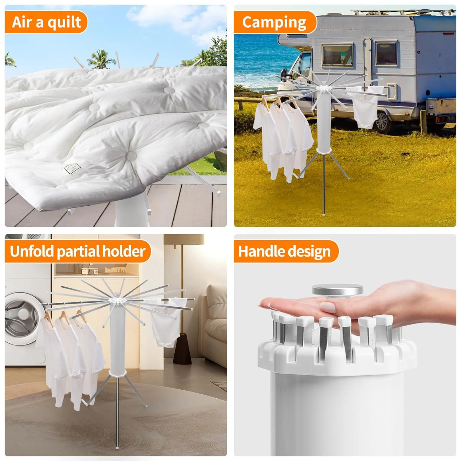 Octopus Rotating Clothes Drying Rack Stand (1 Pc) - Image 5