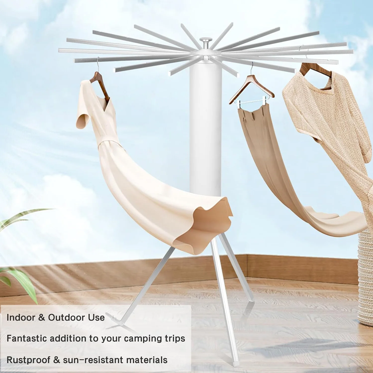 Octopus Rotating Clothes Drying Rack Stand (1 Pc) - Image 6