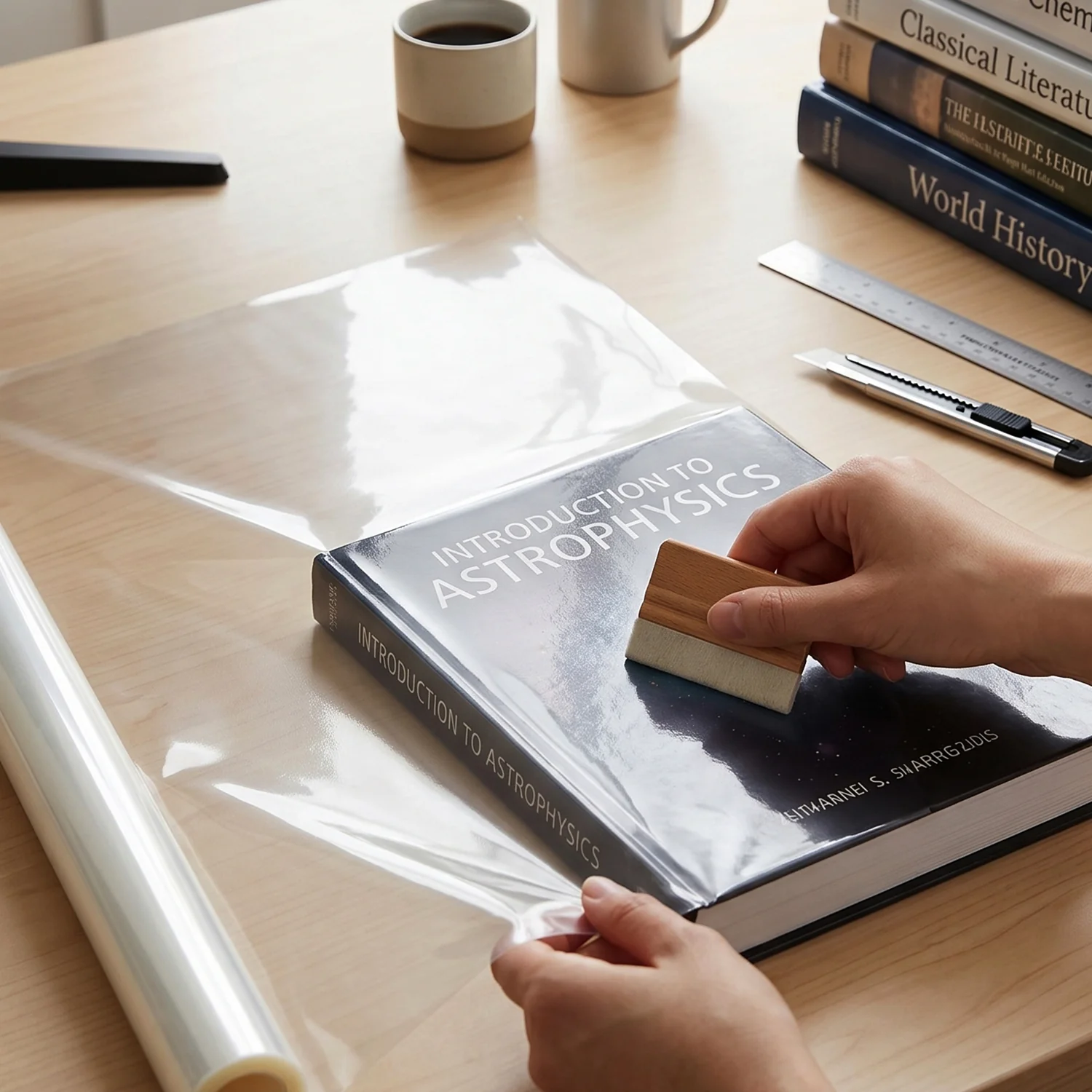 Oddy Clear Book Cover Roll (13.5 Inch x 5 Meter 3 Roll Set) - Image 4