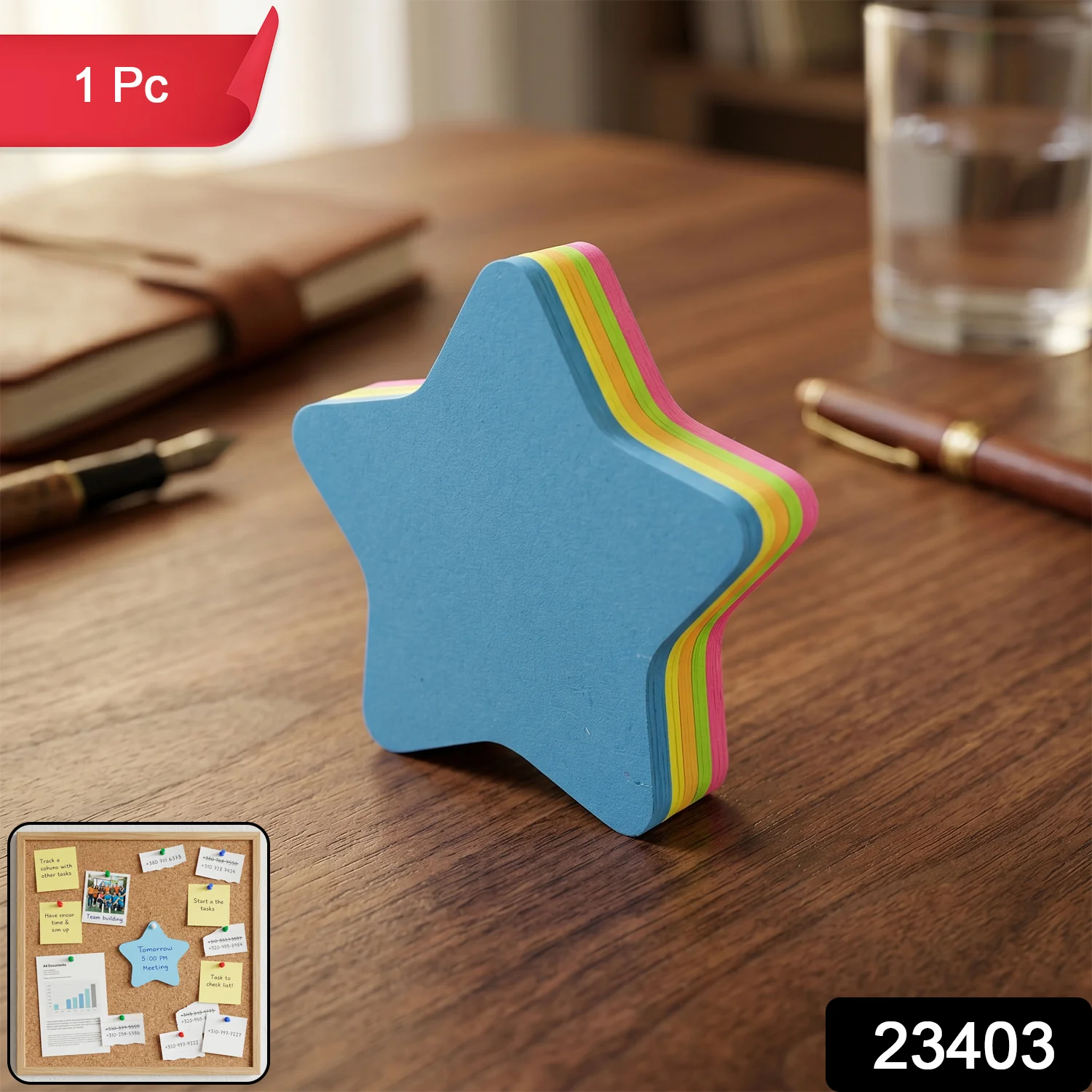 Oddy Fun Star Restick Sticky Notes – 1 Pc, Colorful Star-Shaped Sticky Notes - Image 2