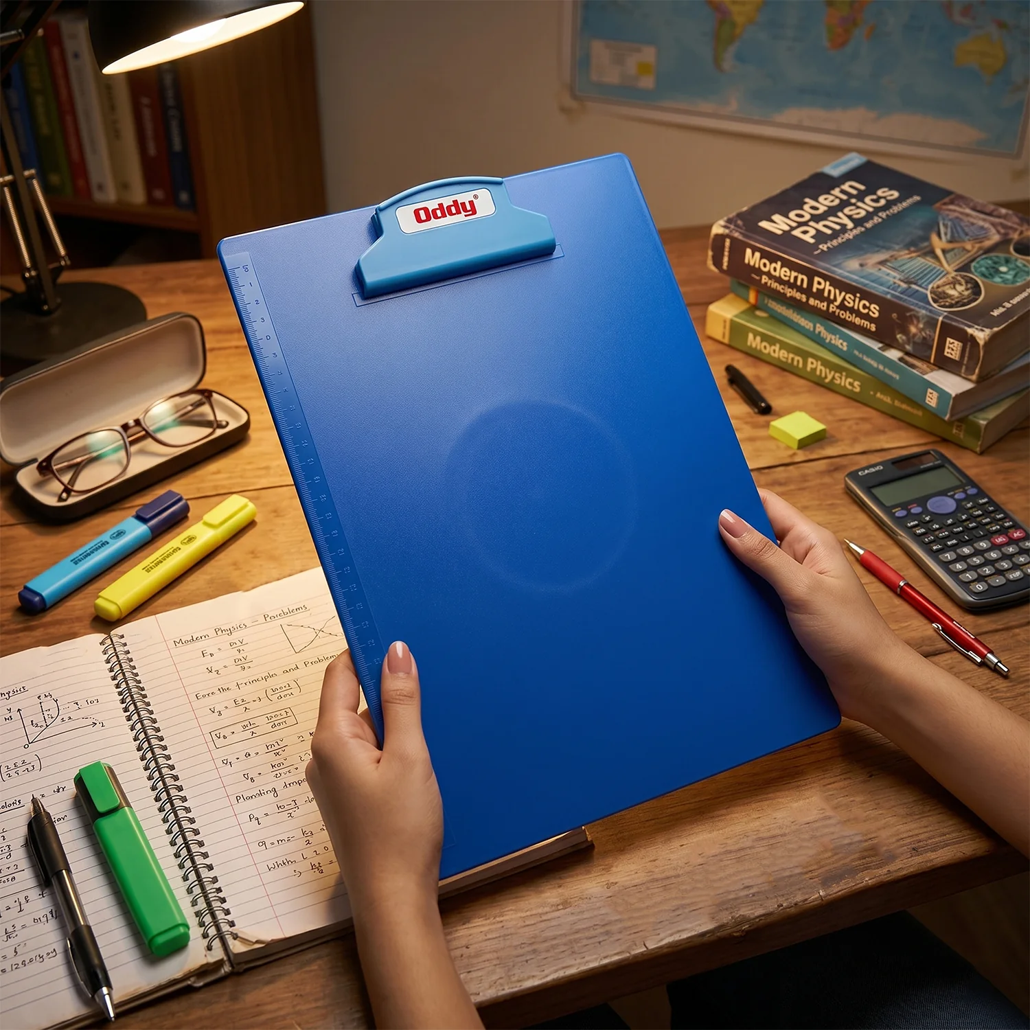 Oddy Plastic Clip Board 1 Pc Blue, A4 Size with Secure Grip - Image 3