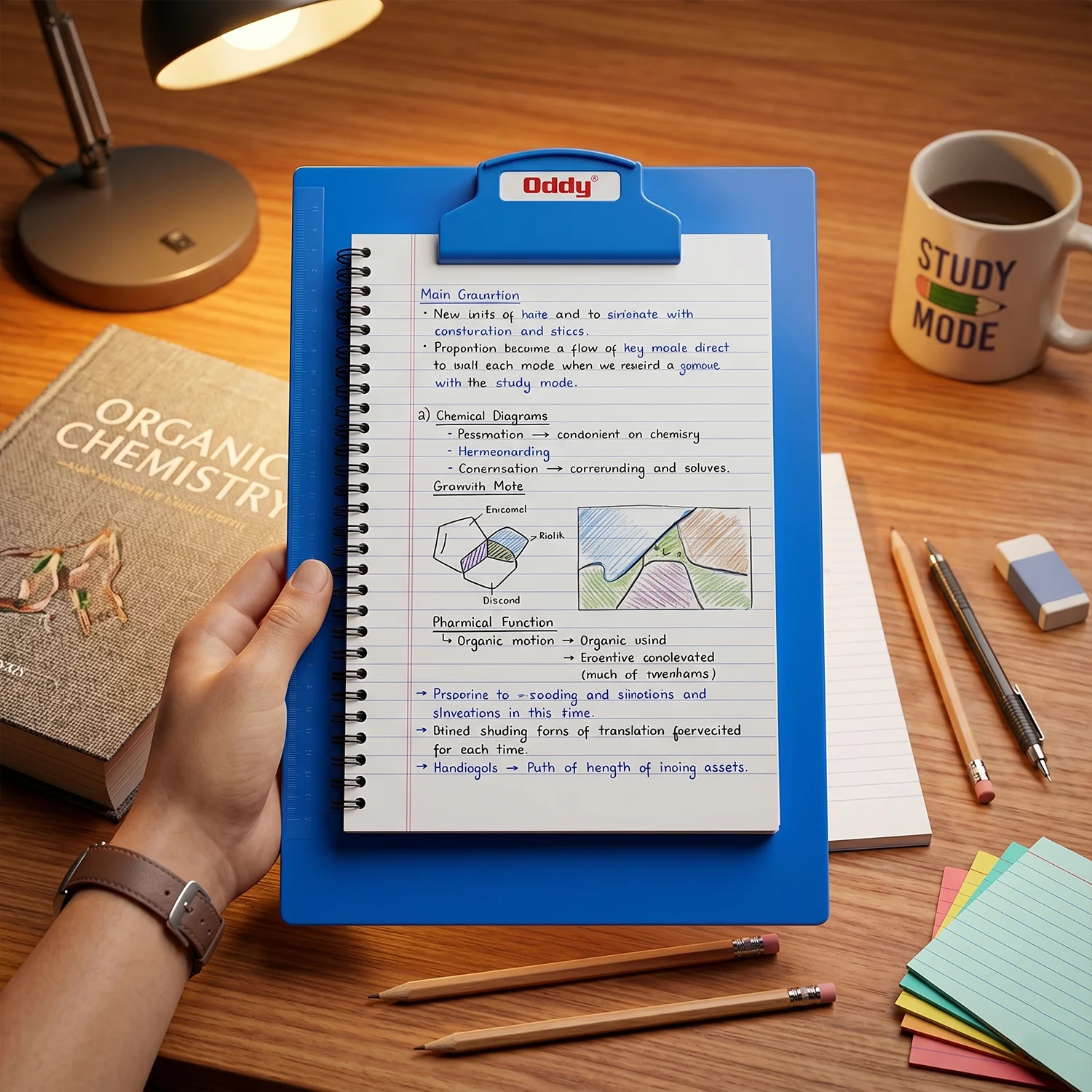 Oddy Plastic Clip Board 1 Pc Blue, A4 Size with Secure Grip - Image 5