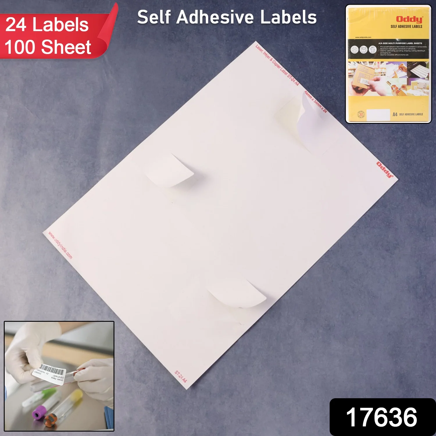 Oddy Self-Adhesive Labels – A4 Sheets, 24-Up per Sheet (100 Sheets, 2400 Labels) - Image 2