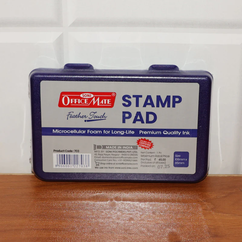 Officemate Feather Touch Stamp Pad Medium – Blue Colour (108mm × 65mm) - Image 7