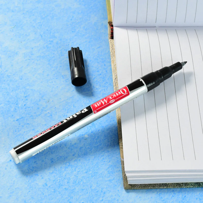 Officemate Paint Marker – Black Colour Extra Fine Plastic Nib - Image 2