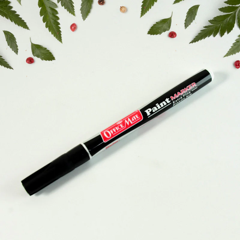 Officemate Paint Marker – Black Colour Extra Fine Plastic Nib - Image 3