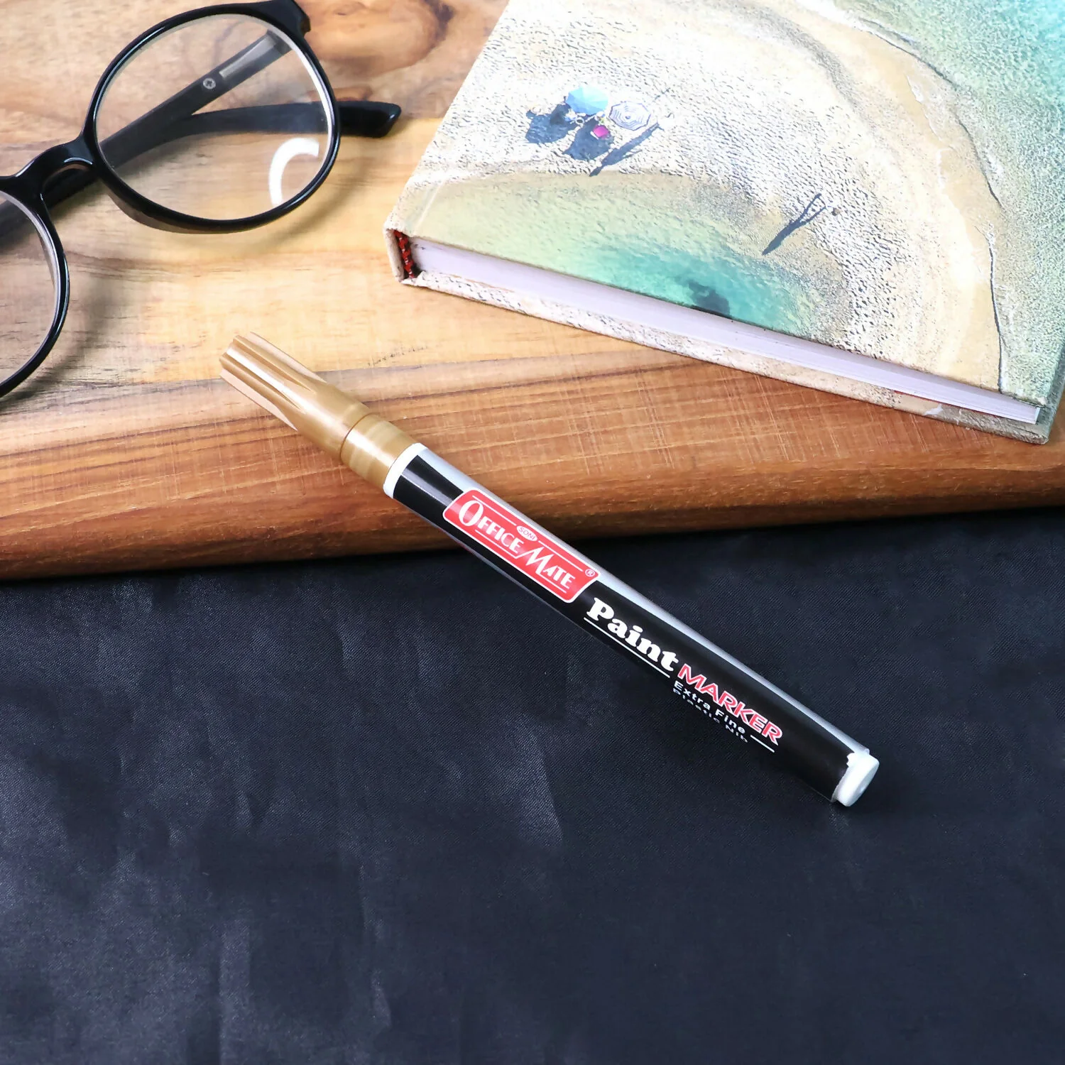 Officemate Paint Marker – Extra Fine Plastic Nib (Gold, 1 Pc) - Image 3