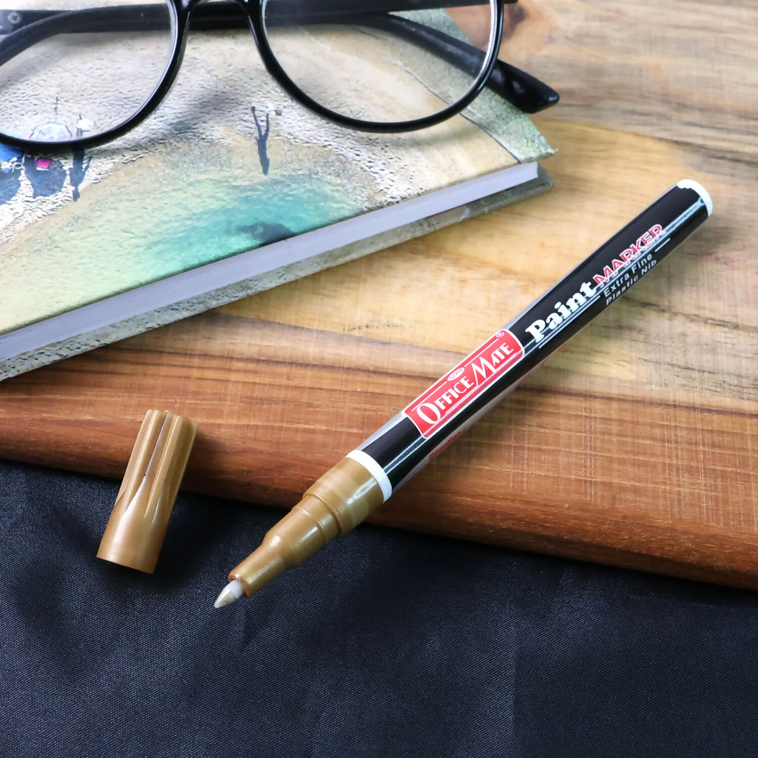 Officemate Paint Marker – Extra Fine Plastic Nib (Gold, 1 Pc) - Image 4
