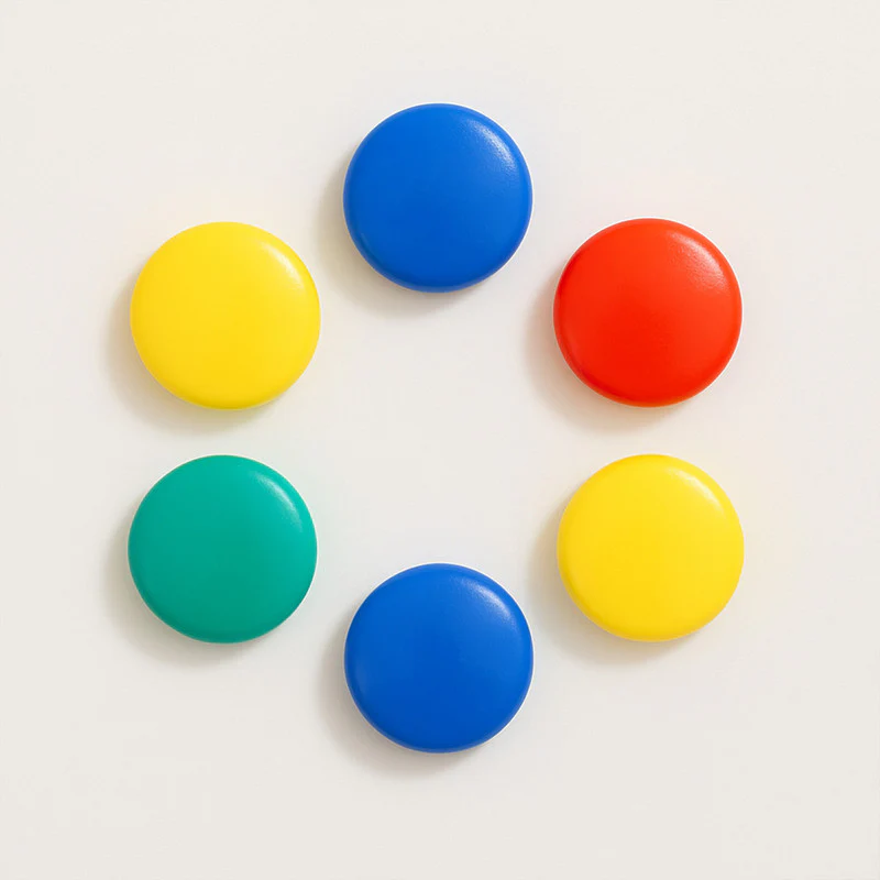 Officemate Plasty Magnetic Symbols – Multicolour Round Magnets (Set of 6) - Image 5