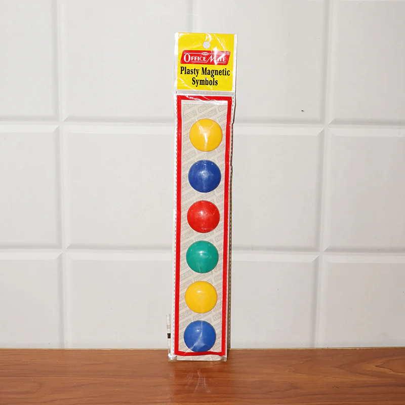 Officemate Plasty Magnetic Symbols – Multicolour Round Magnets (Set of 6) - Image 7