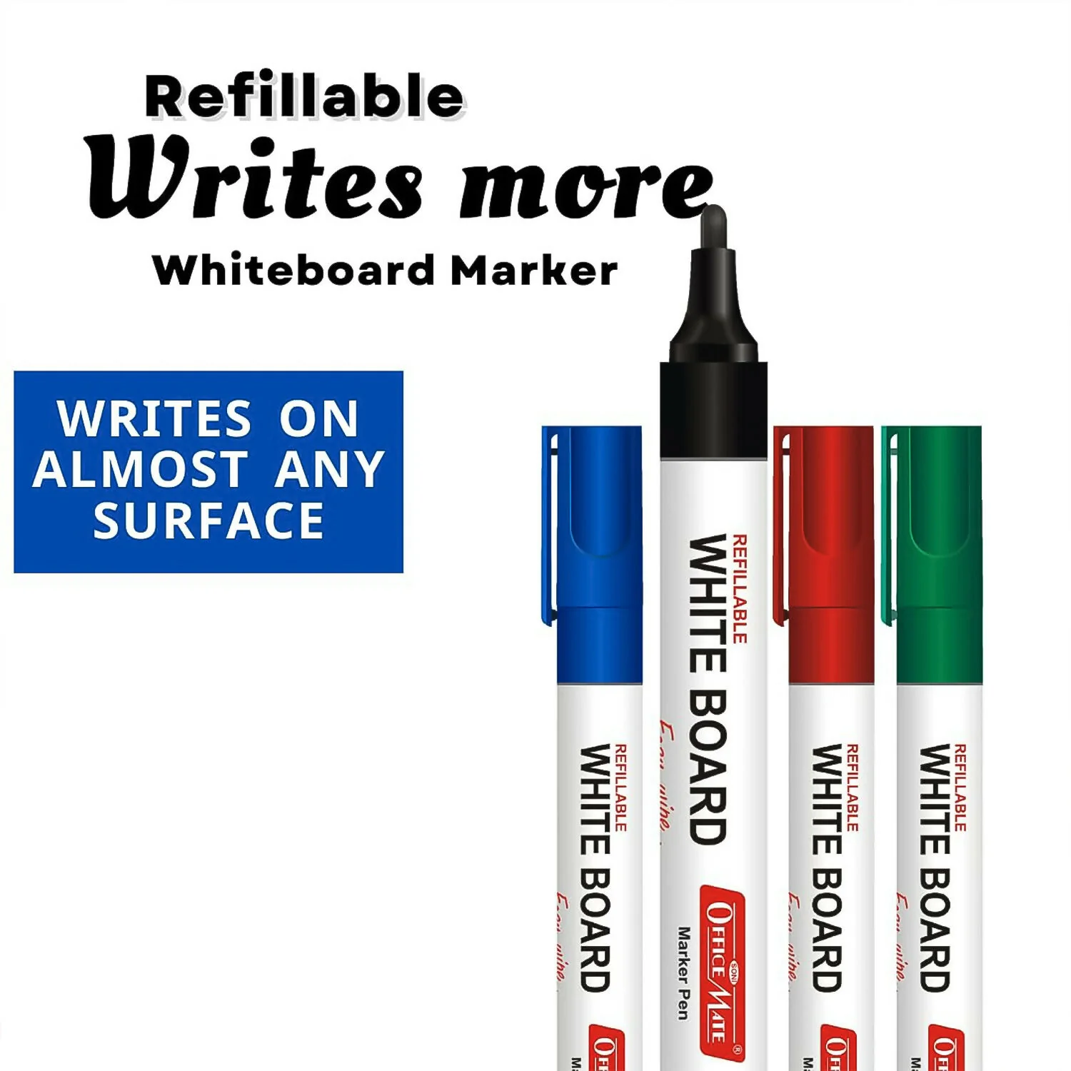 Officemate Refillable Whiteboard Marker Pen Set – 8 Vibrant Colours - Image 4