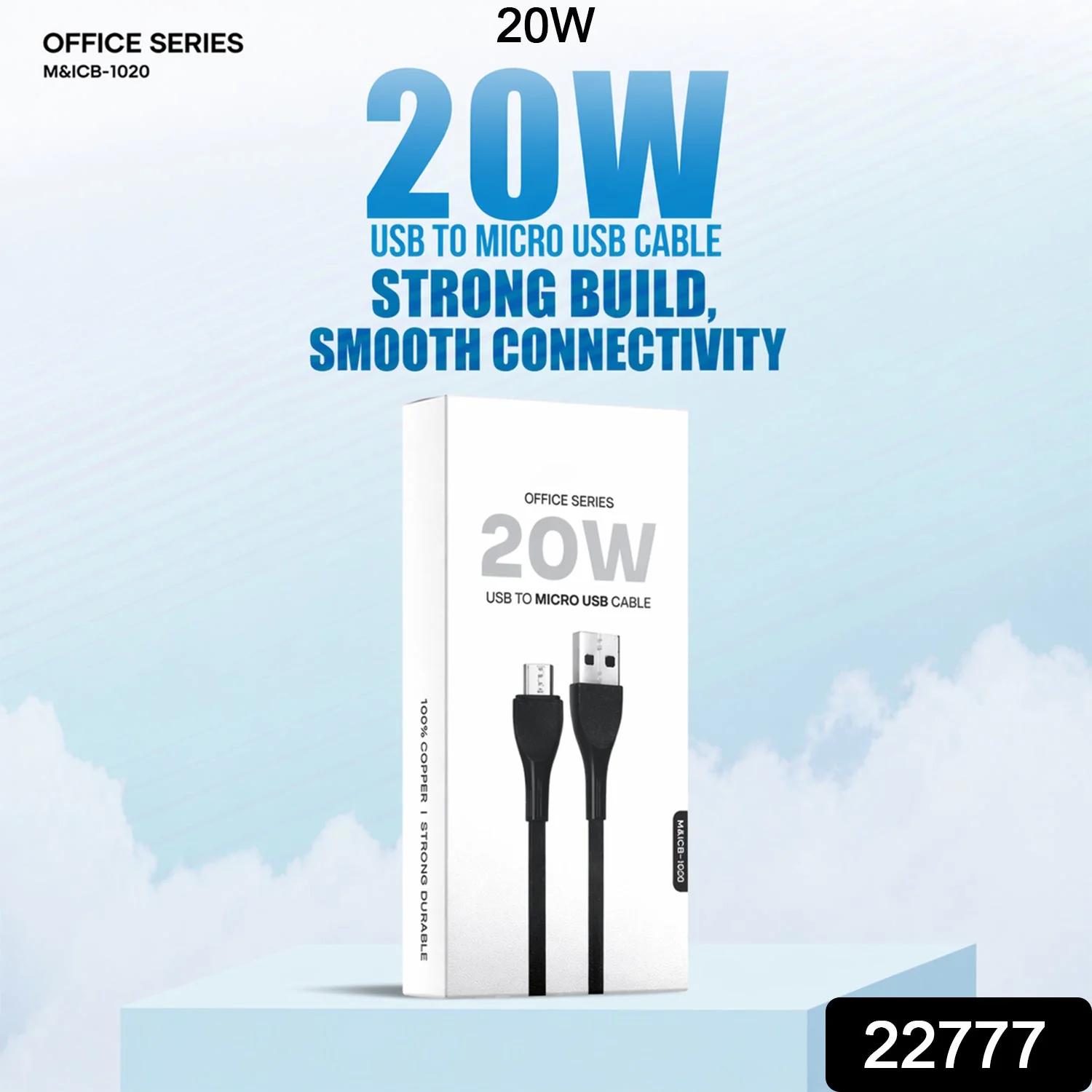 Office Series 20W USB to Micro USB Fast Charging Cable (1 Pc) - Image 2