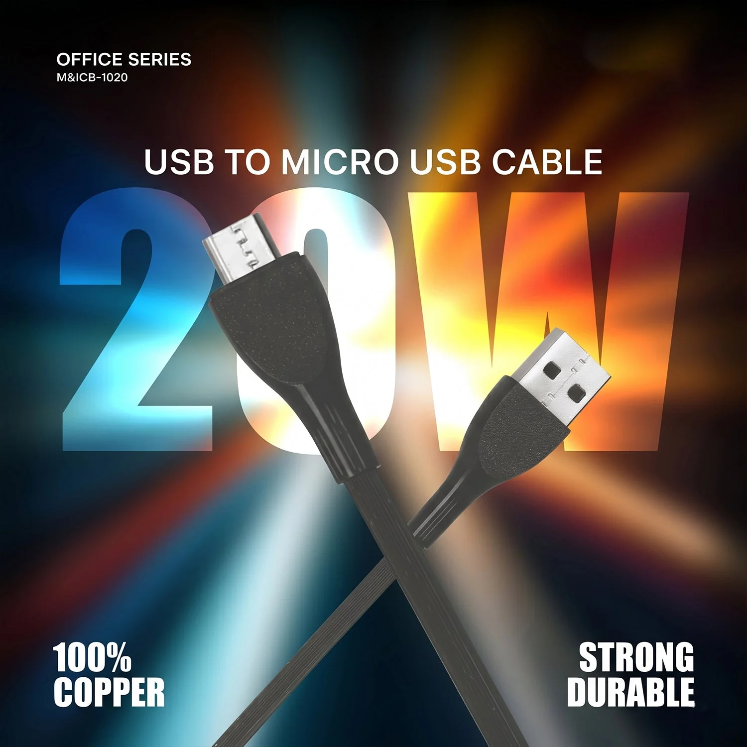 Office Series 20W USB to Micro USB Fast Charging Cable (1 Pc) - Image 3