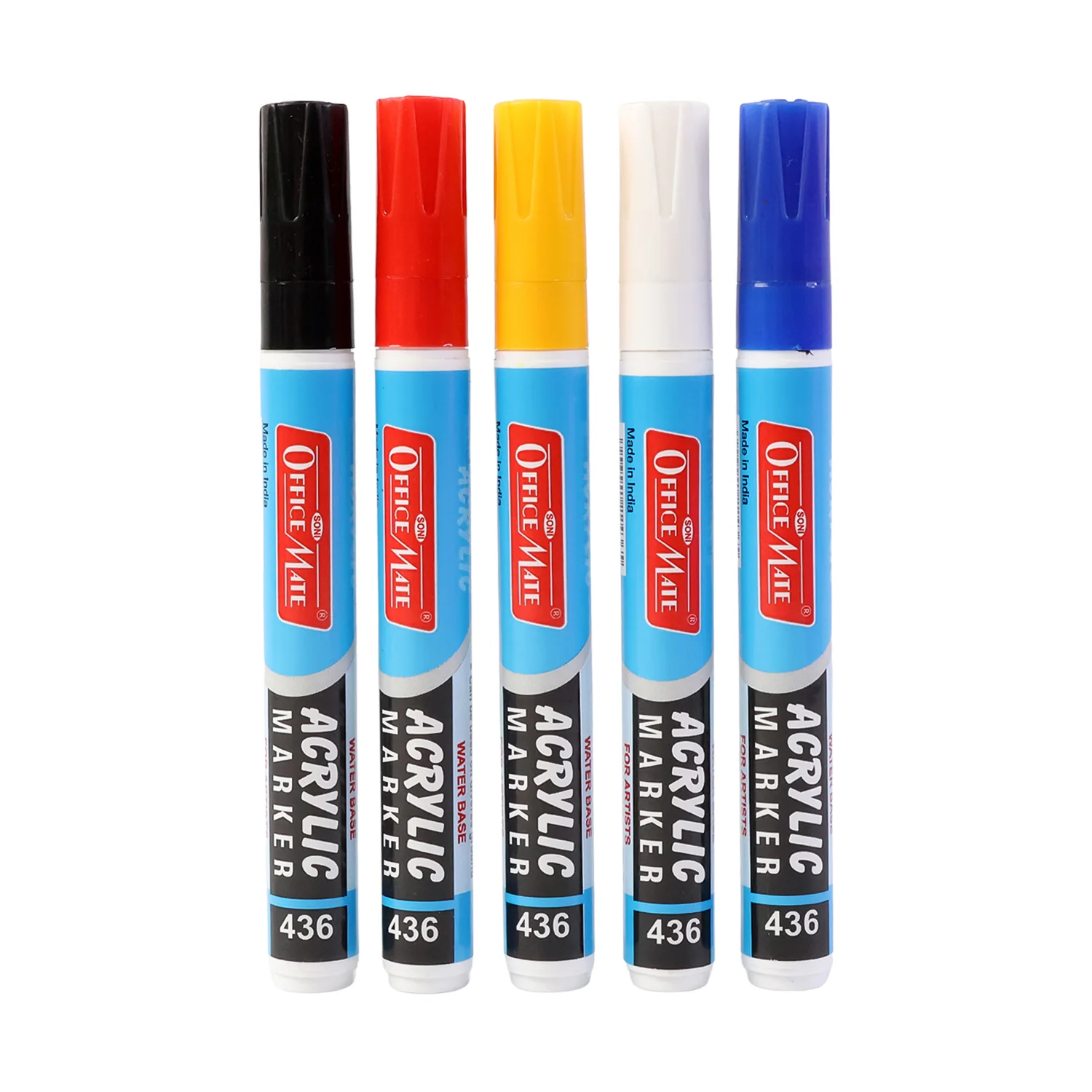 Officemate Acrylic Marker Pen Set – 5-Color Pack, Quick-Dry & Water-Based - Image 3