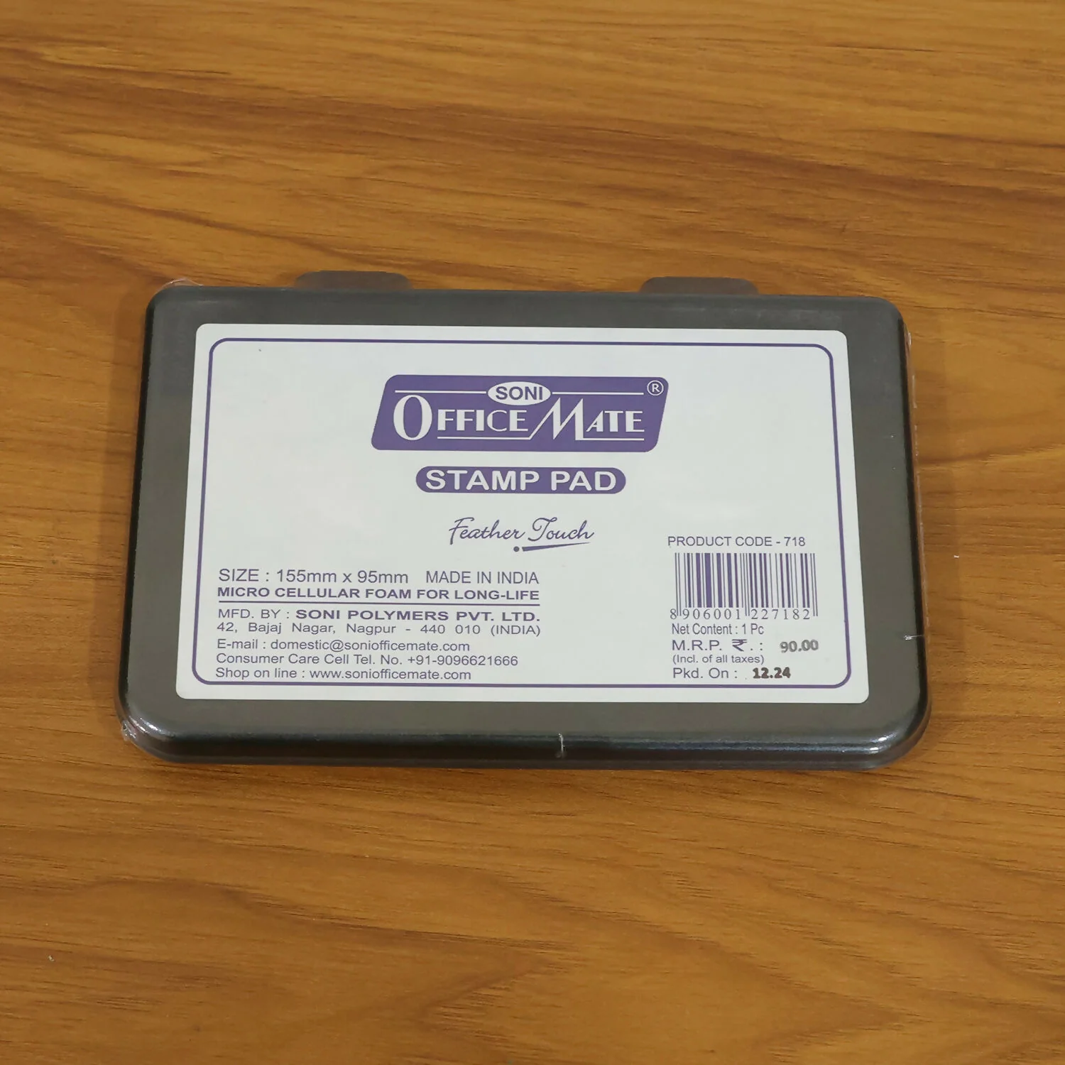 OfficeMate Black Feather Touch Stamp Pad for Office And School Use (155x95 mm) - Image 7