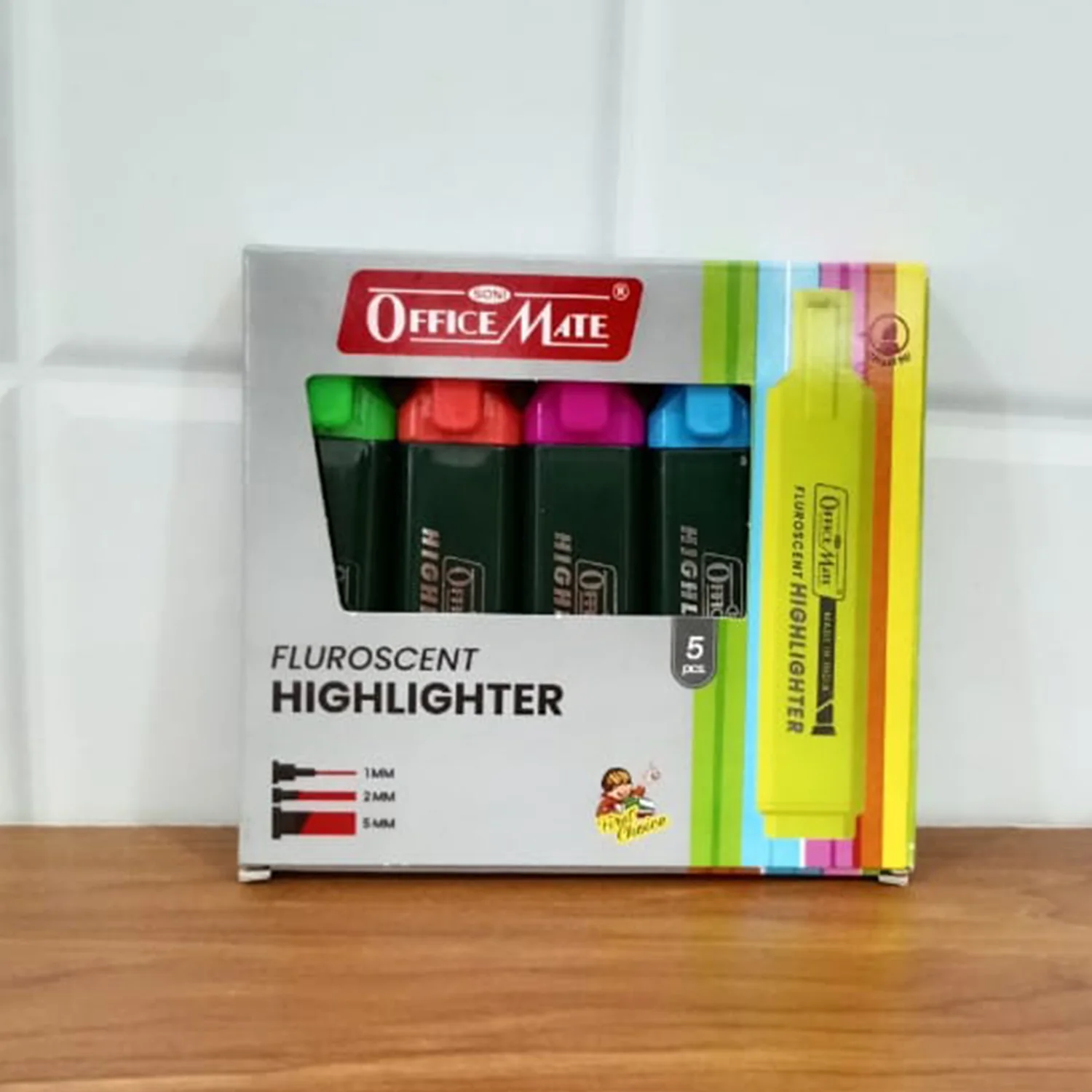 Officemate Fluorescent Highlighter Set of 5 – Vibrant Colors for Smooth Writing - Image 4
