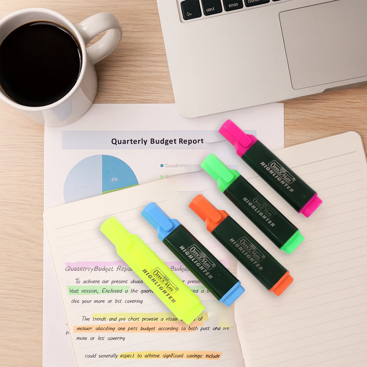 Officemate Fluorescent Highlighter Set of 5 – Vibrant Colors for Smooth Writing - Image 5