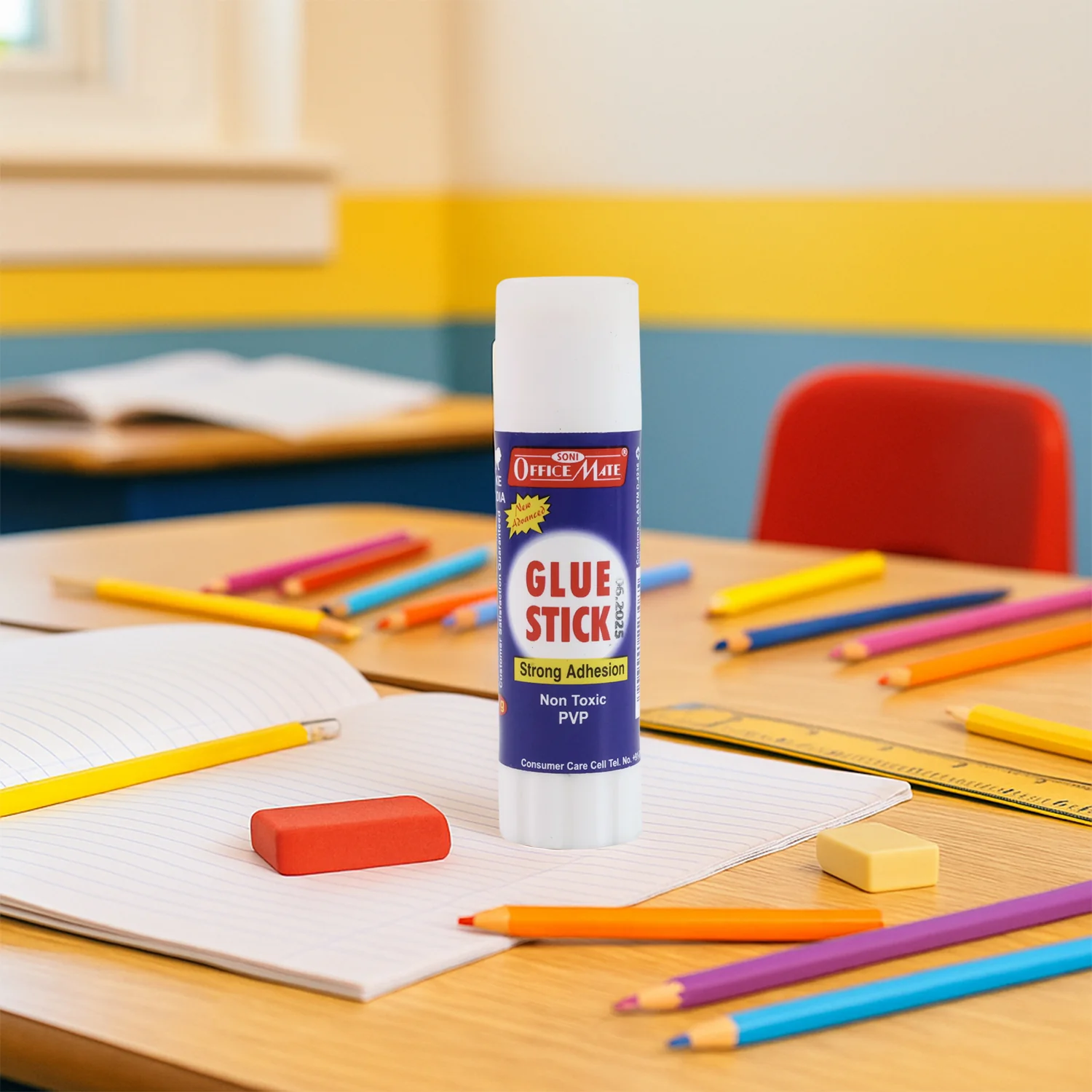 OfficeMate Glue Stick – 25g Strong Adhesion Non-Toxic PVP Based - Image 2