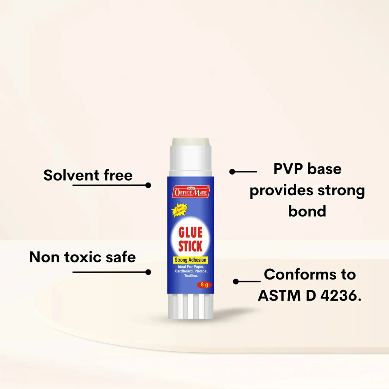 Officemate Glue Stick – 8g Strong Adhesion Non-Toxic PVP Based - Image 4
