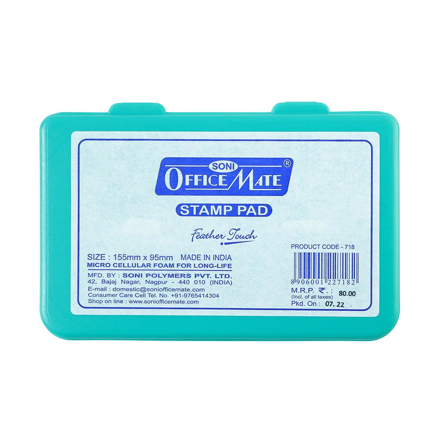 OfficeMate Green Feather Touch Stamp Pad for Office And School Use (155x95 mm) - Image 5