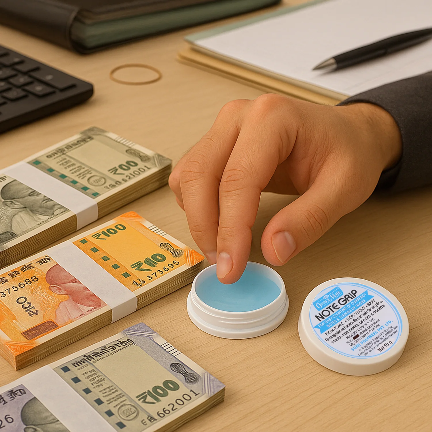 Officemate Note Grip 10g – Non-Sticky Gel for Easy Currency Counting & Page Turning - Image 3