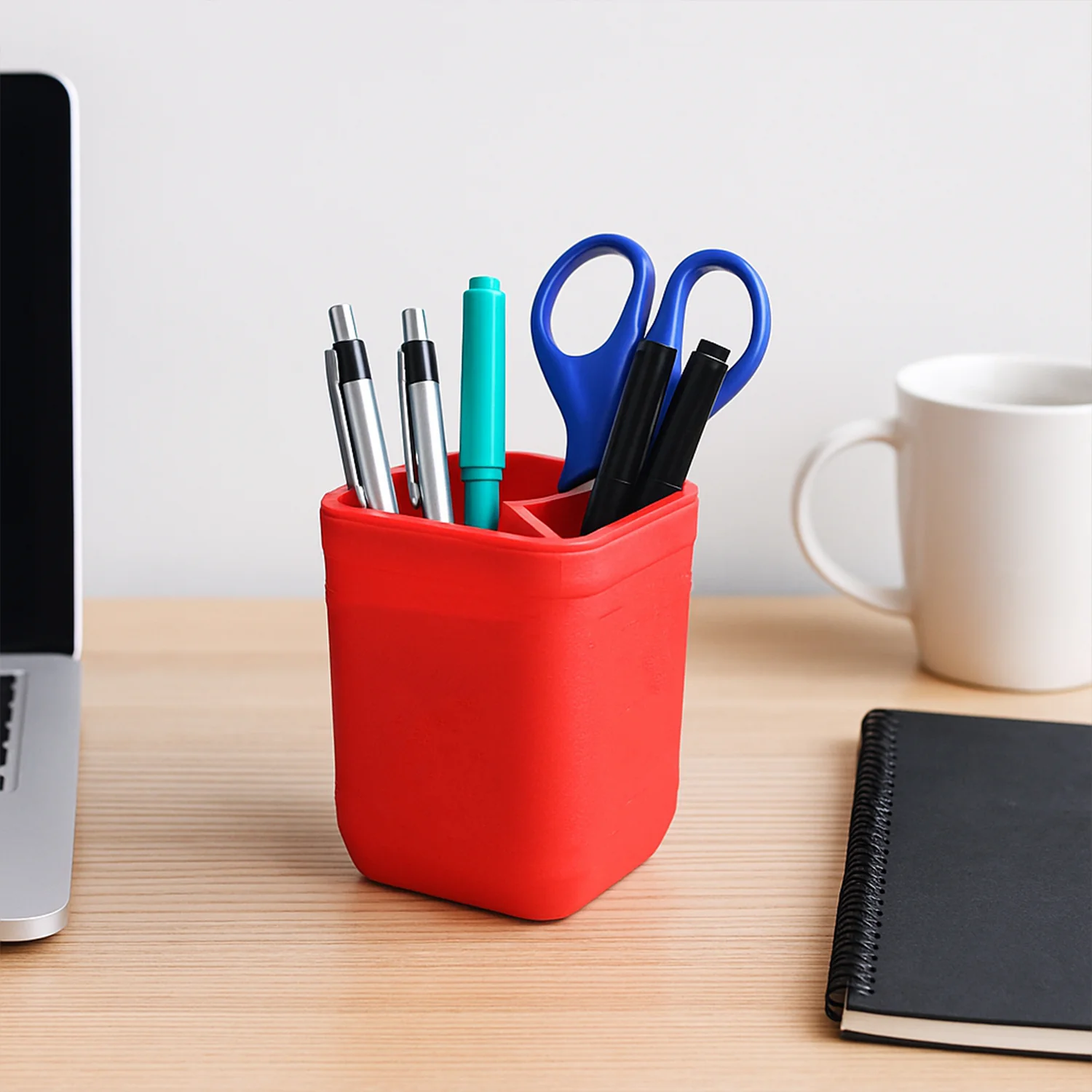 Officemate Pen Stand – Tri-Section Desk Organizer Stationery, Pens, Office Supplies - Image 2