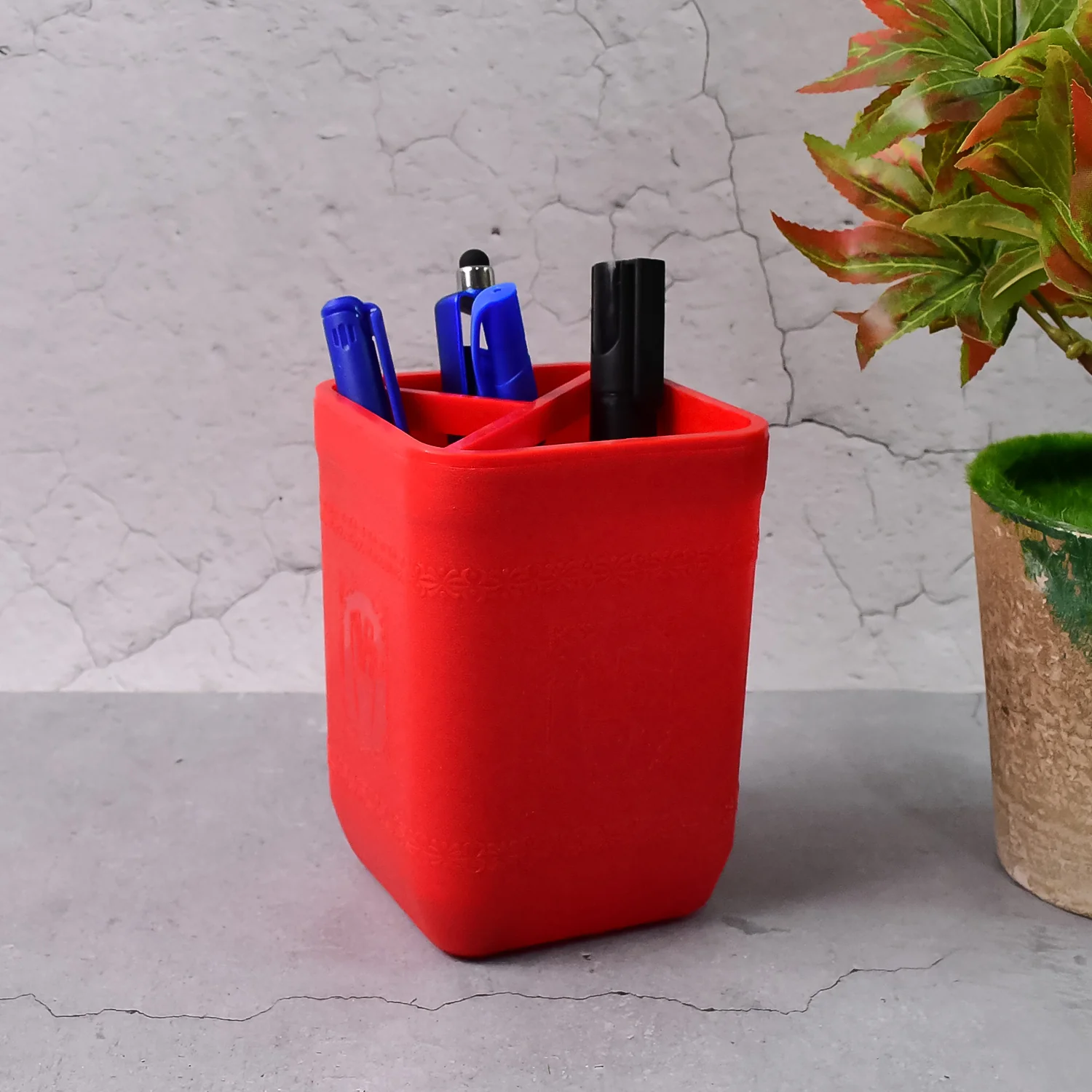 Officemate Pen Stand – Tri-Section Desk Organizer Stationery, Pens, Office Supplies - Image 4