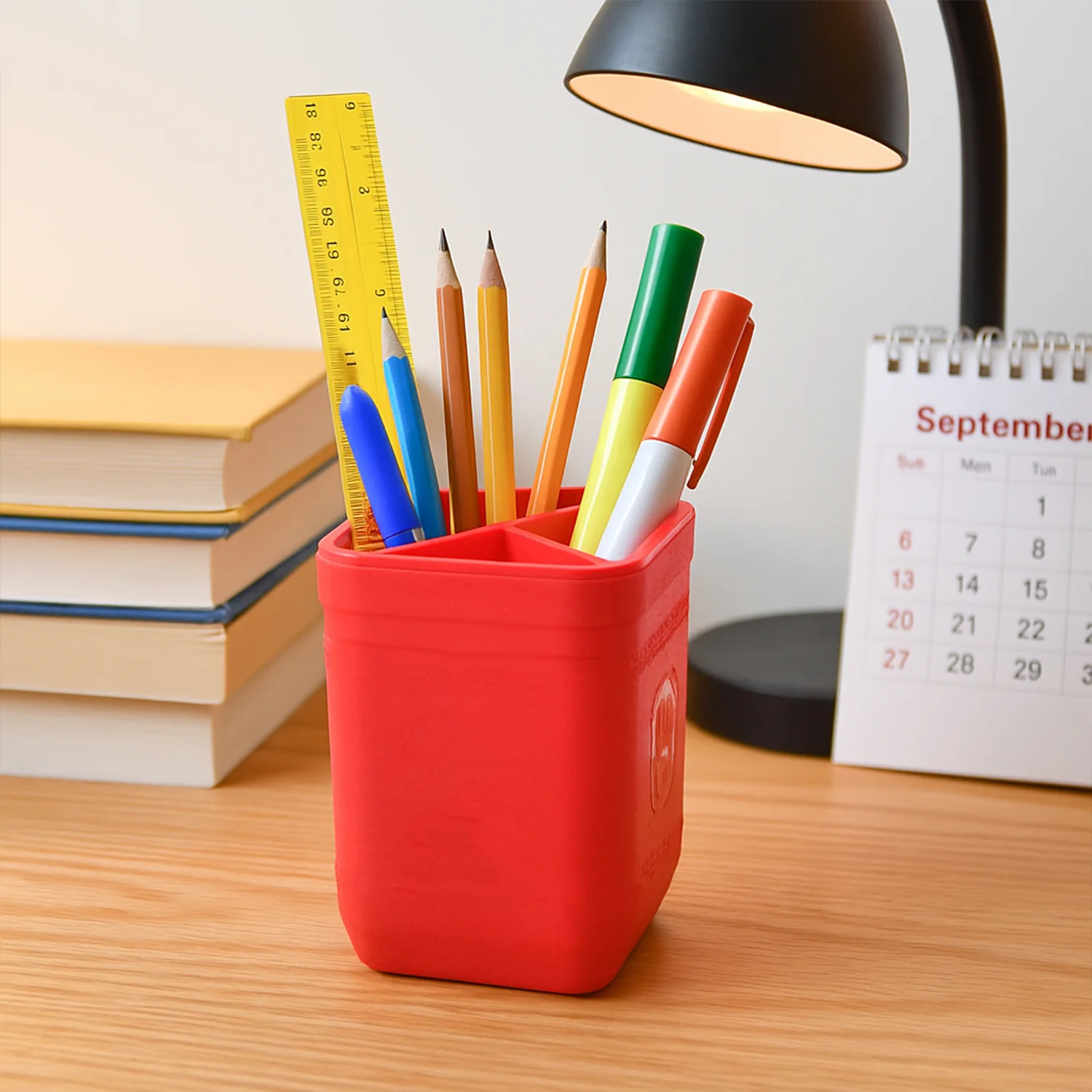 Officemate Pen Stand – Tri-Section Desk Organizer Stationery, Pens, Office Supplies - Image 5